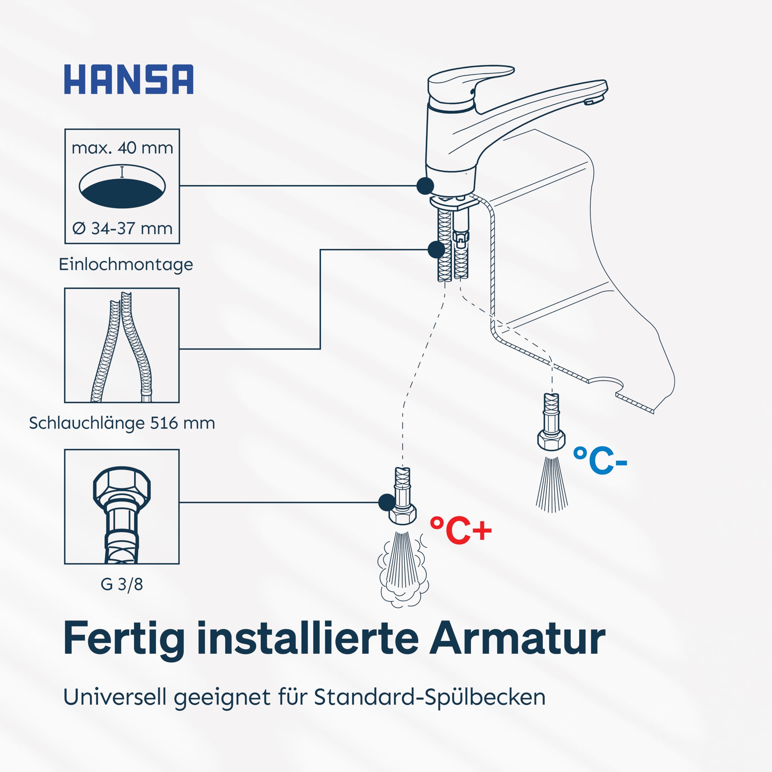 hansa-mix-k-chenarmatur-chrom-schwenkbar-hoher-auslauf-147-mm-mit-wasserspar-fun image 6