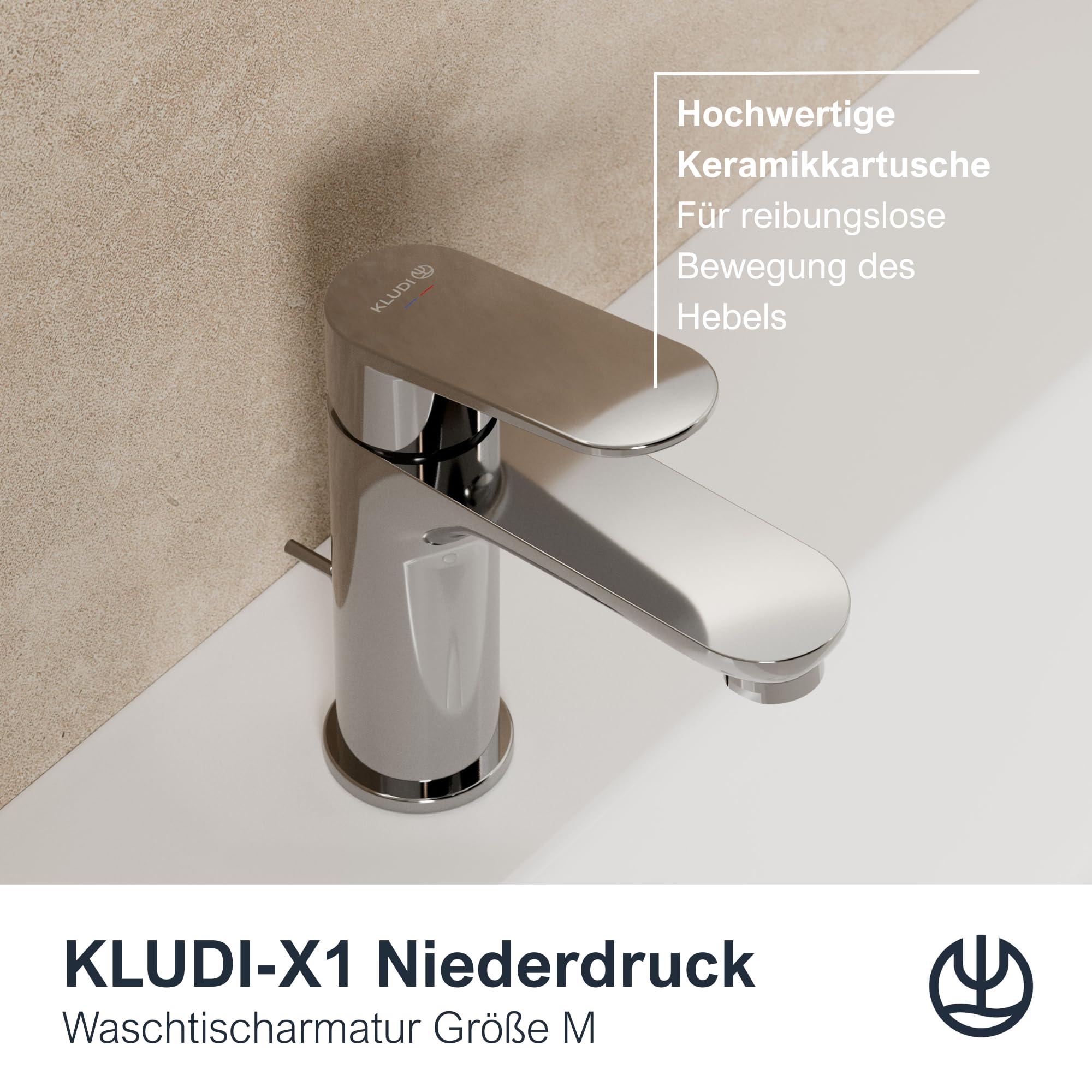 kludi-x1-niederdruck-waschtischarmatur-gr-e-m-95-mm-chrom-mit-ablaufgarnitur image 5