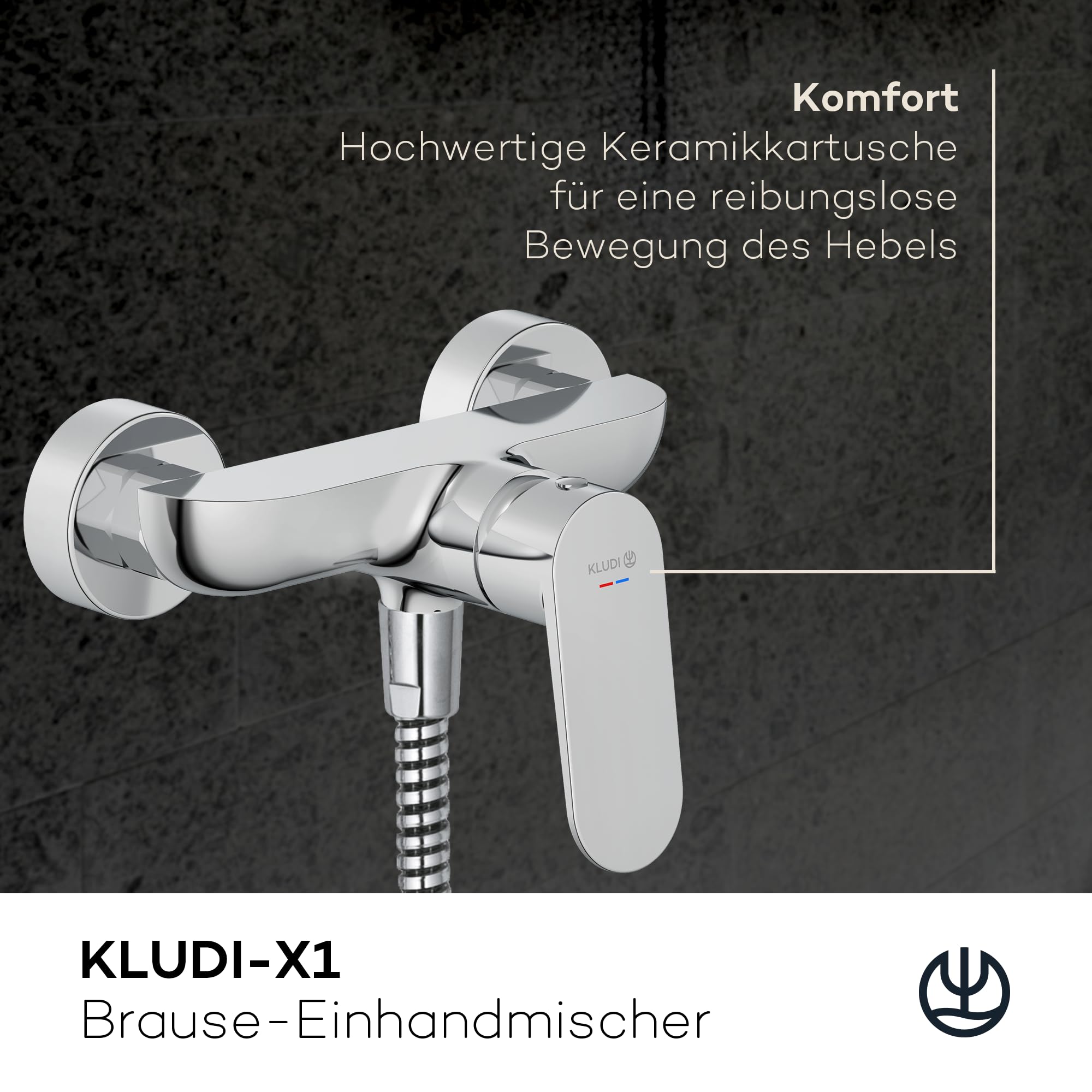 kludi-x1-duscharmatur-aufputz-brause-einhandmischer-chrom image 2