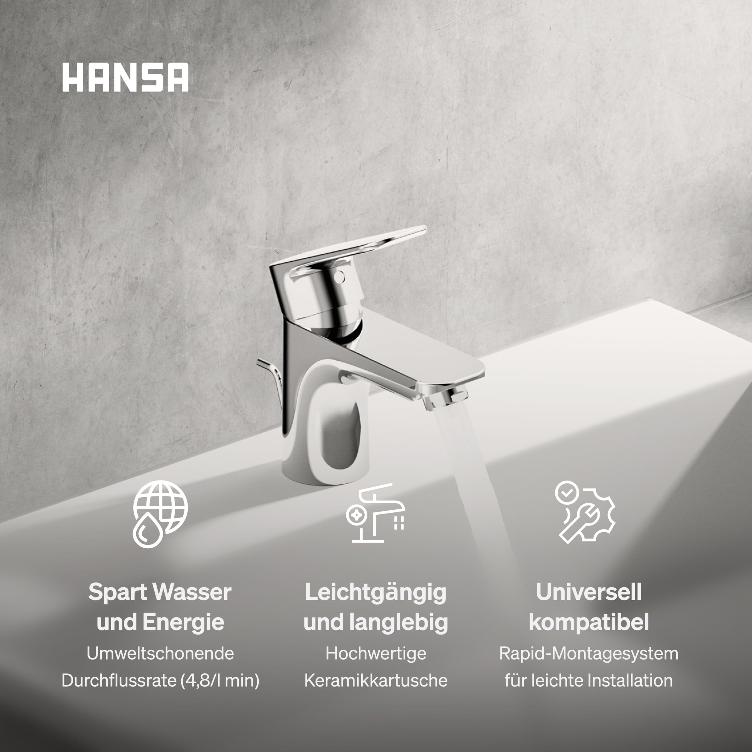 hansa-basic-waschtischarmatur-einhebelmischer-mit-ablaufgarnitur-mit-zugstange-c image 2