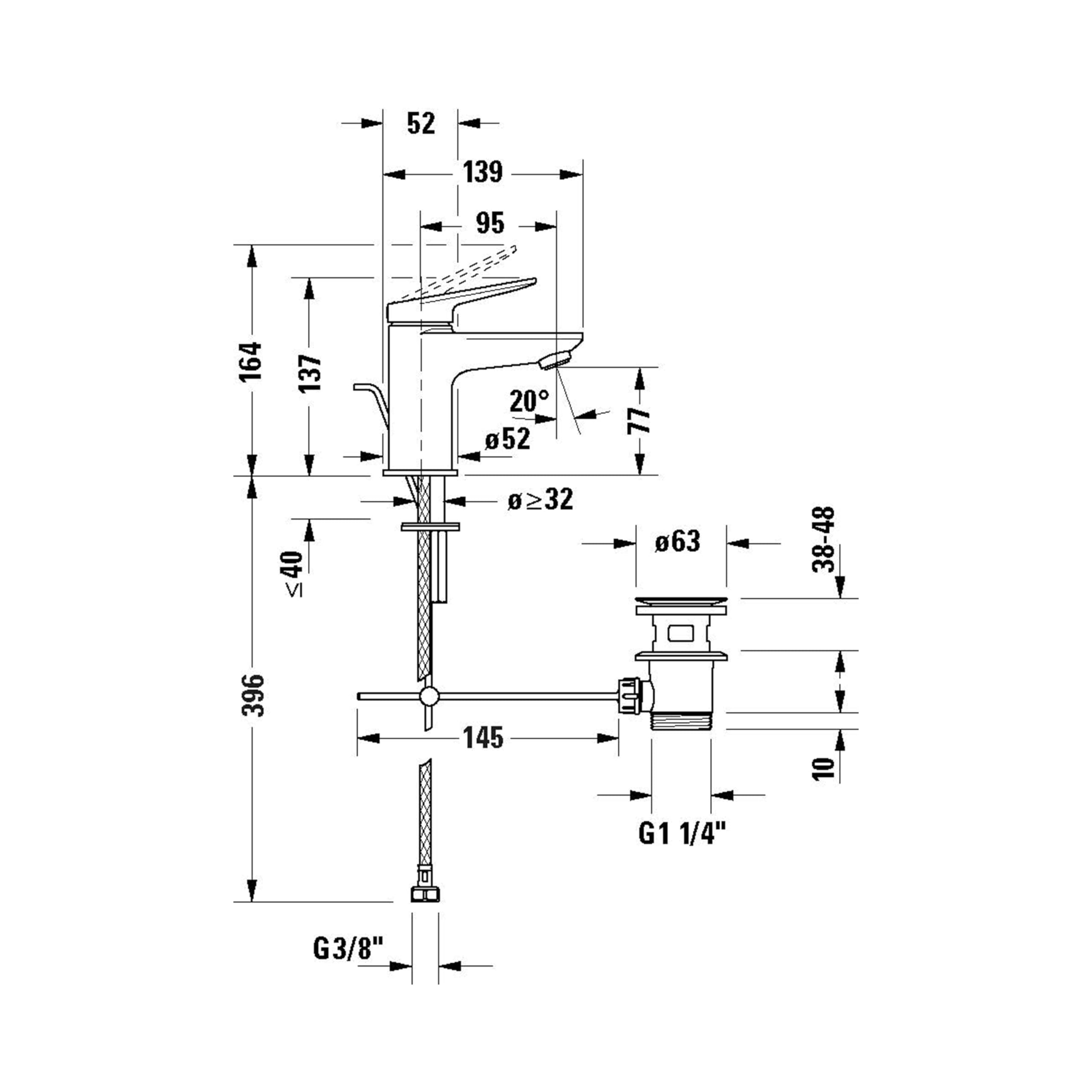duravit-wave-waschtischarmatur-gr-e-s-auslauf-77-mm-minusflow-mit-zugstangen-abl image 7