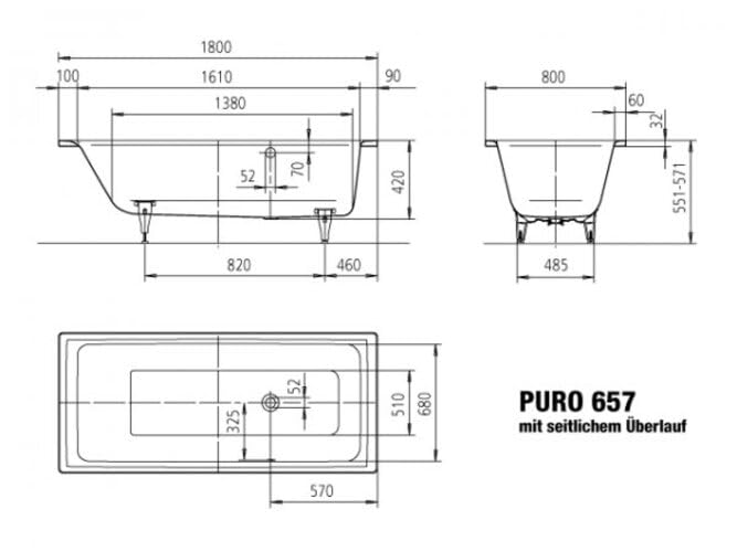 kaldewei-puro-modell-657-badewanne-180-x-80-cm-alpinwei-mit-seitlichem-berlauf image 4