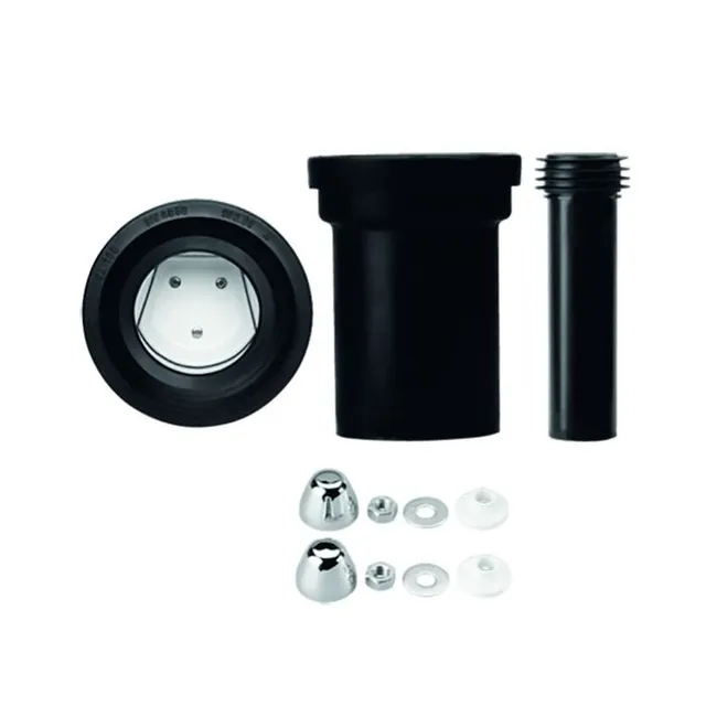 marley-wc-anschluss-set-dn-90-dn-110-180-mm-schwarz-mit-rattensperre-pe-schwei-b image 1
