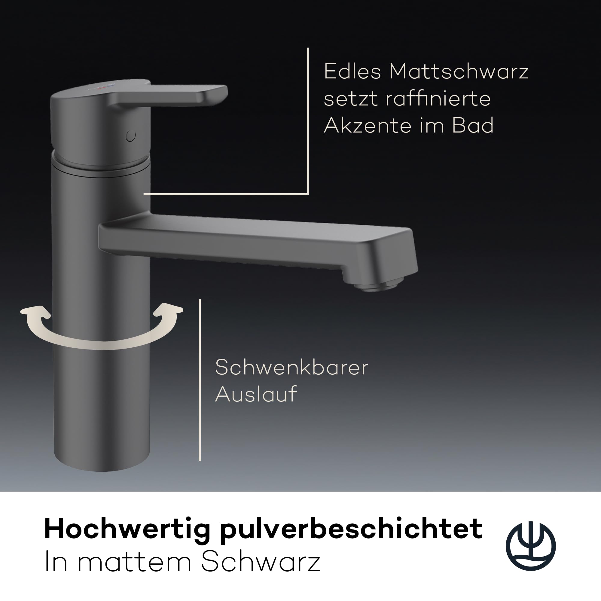 kludi-m3-k-chenarmatur-schwarz-360-schwenkbar-17-cm-auslaufh-he image 2