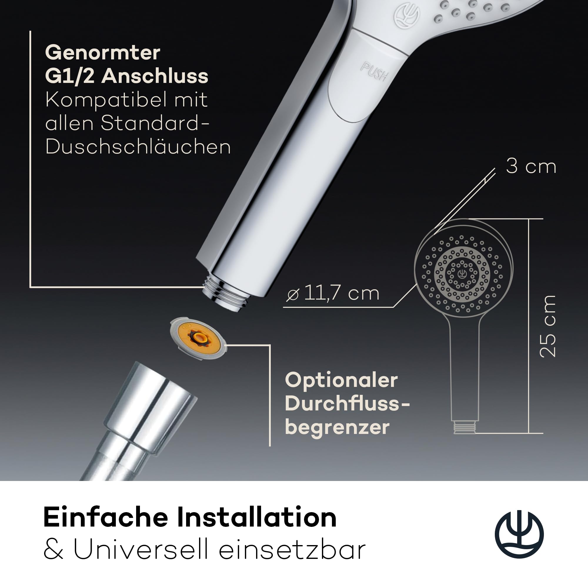 kludi-x3-universal-duschkopf-11-7-cm-chrom-mit-3-strahlarten image 5