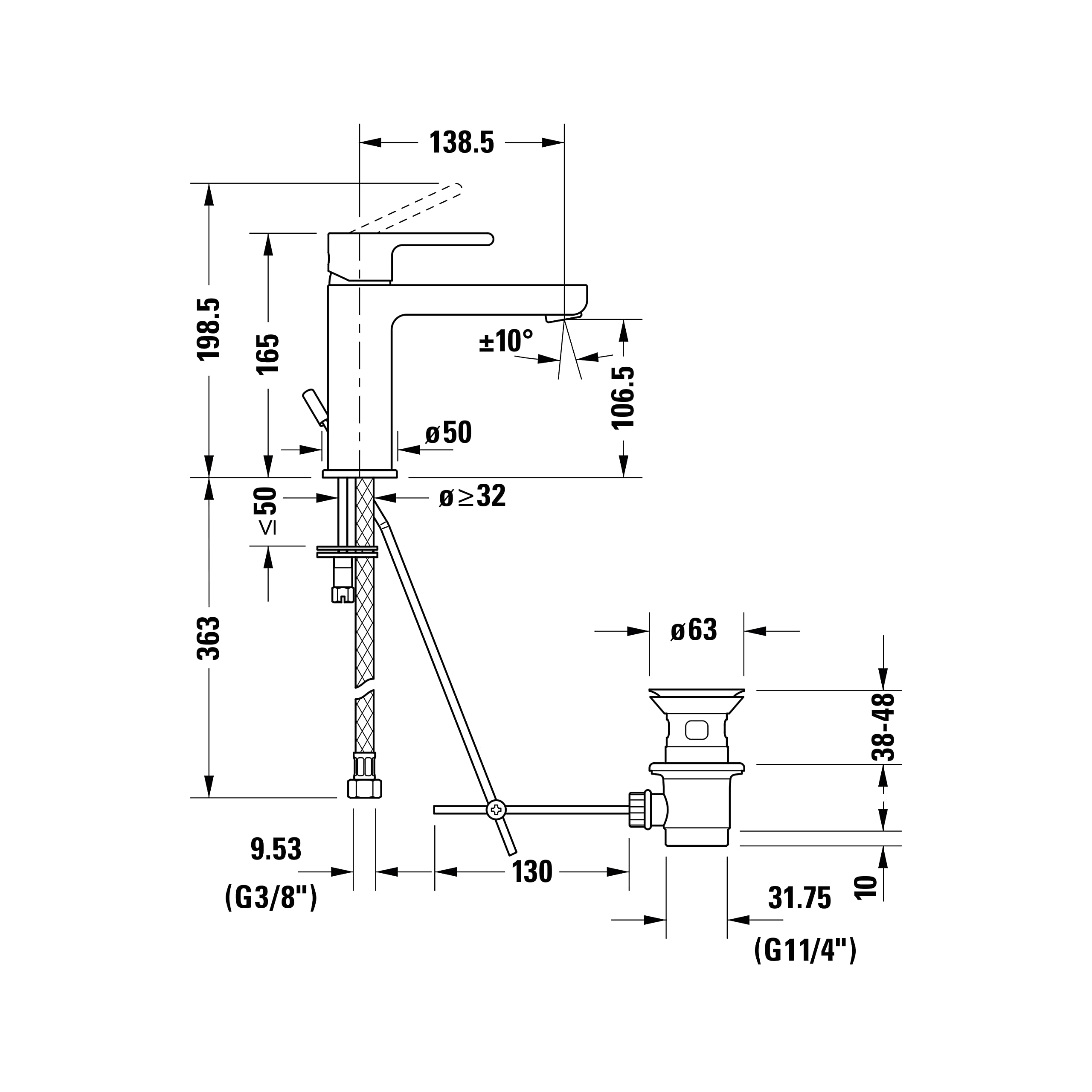 duravit-b-2-waschtischarmatur-gr-e-m-auslauf-106-5-mm-mit-zugstangen-ablaufgarni image 7