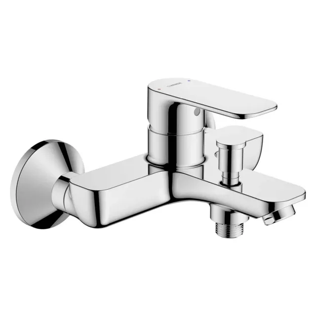 hansa-basic-badewannenarmatur-einhebelmischer-2-wege-wandmontage-chrom image 1