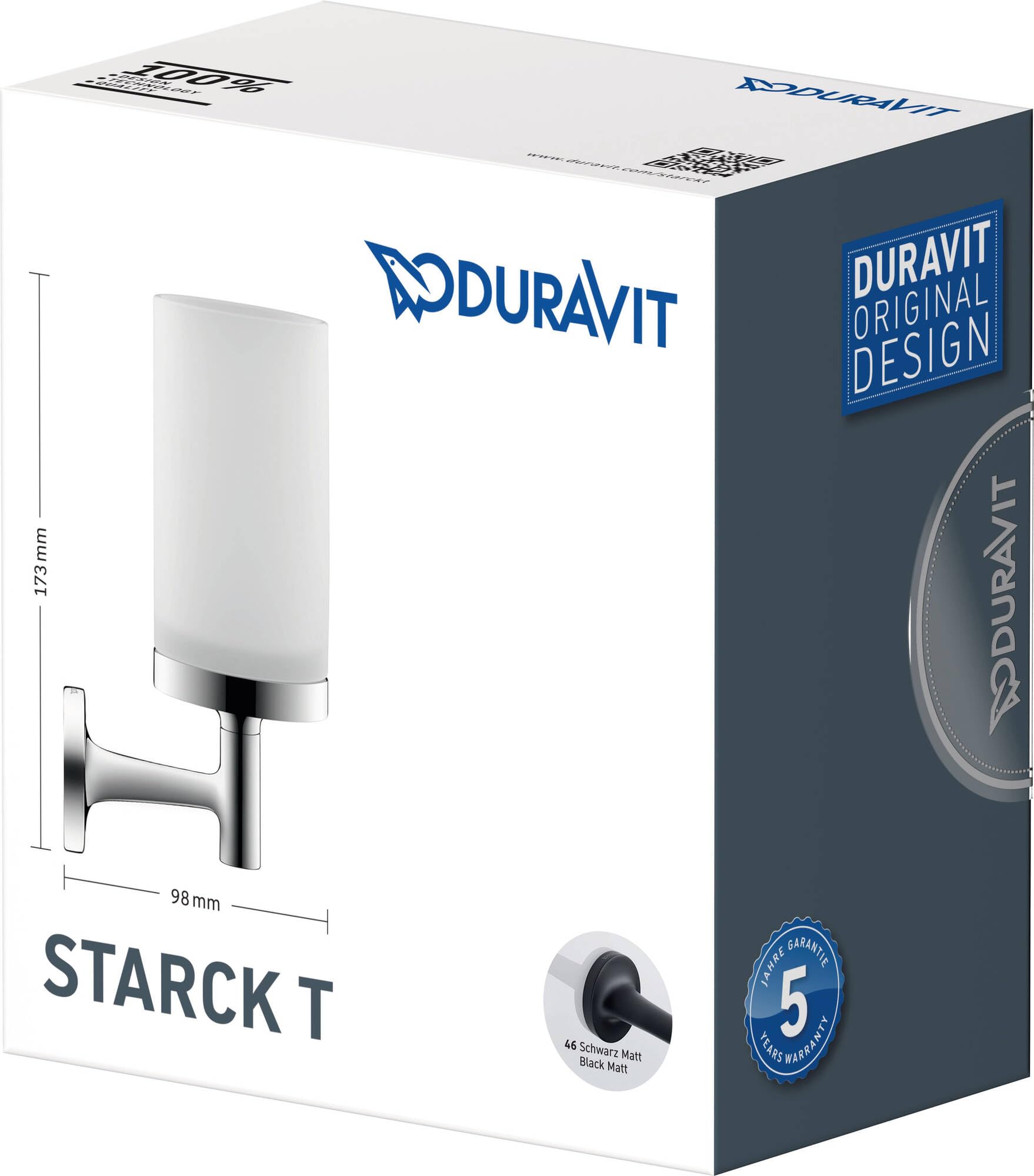 duravit-starck-t-zahnputzbecher-schwarz-matt-glashalter-wandmontage-glas-matt image 2
