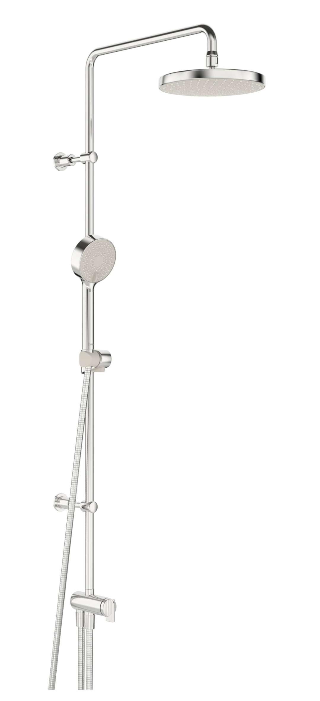 hansa-hansabasicjet-duschsystem-kopfbrause-200-mm-rund-wandstange-3-strahlig-chr image 1