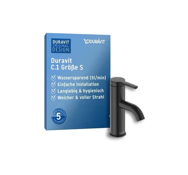 duravit-c-1-waschtischarmatur-gr-e-s-schwarz-matt-einhebelmischer-auslaufh-he-66 image 1