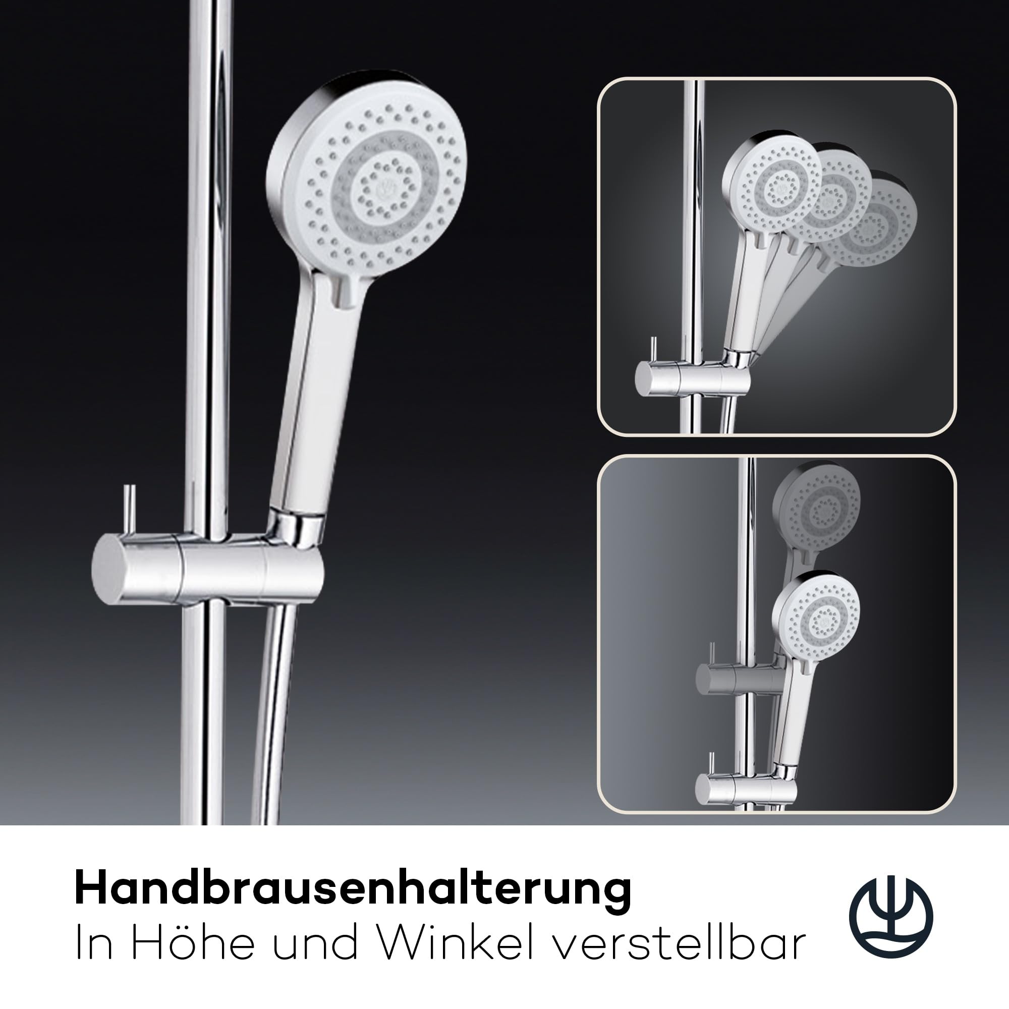 kludi-x3-duschsystem-mit-thermostat-20-cm-regendusche-3-strahlarten-chrom image 5