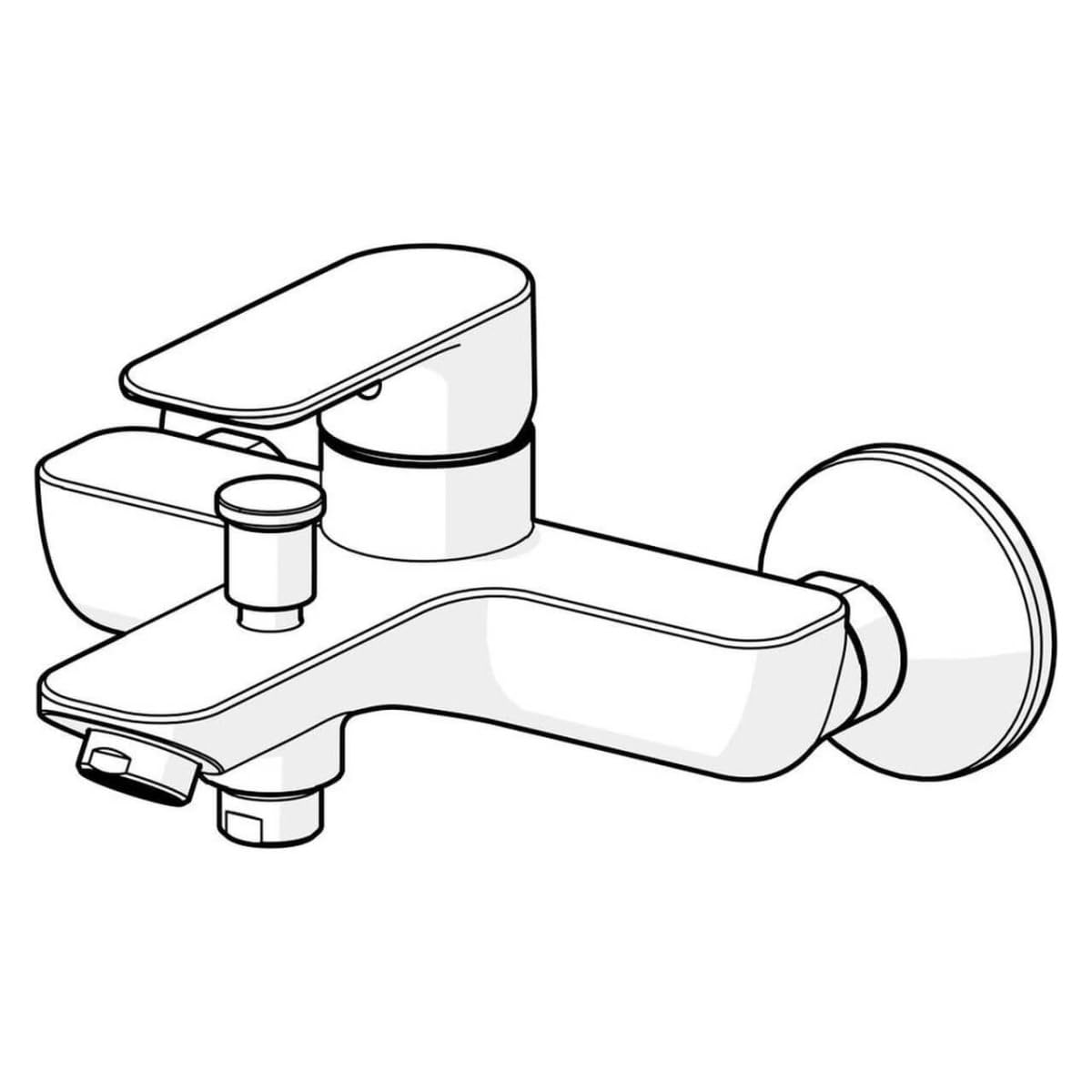 hansa-basic-badewannenarmatur-einhebelmischer-2-wege-wandmontage-chrom image 5