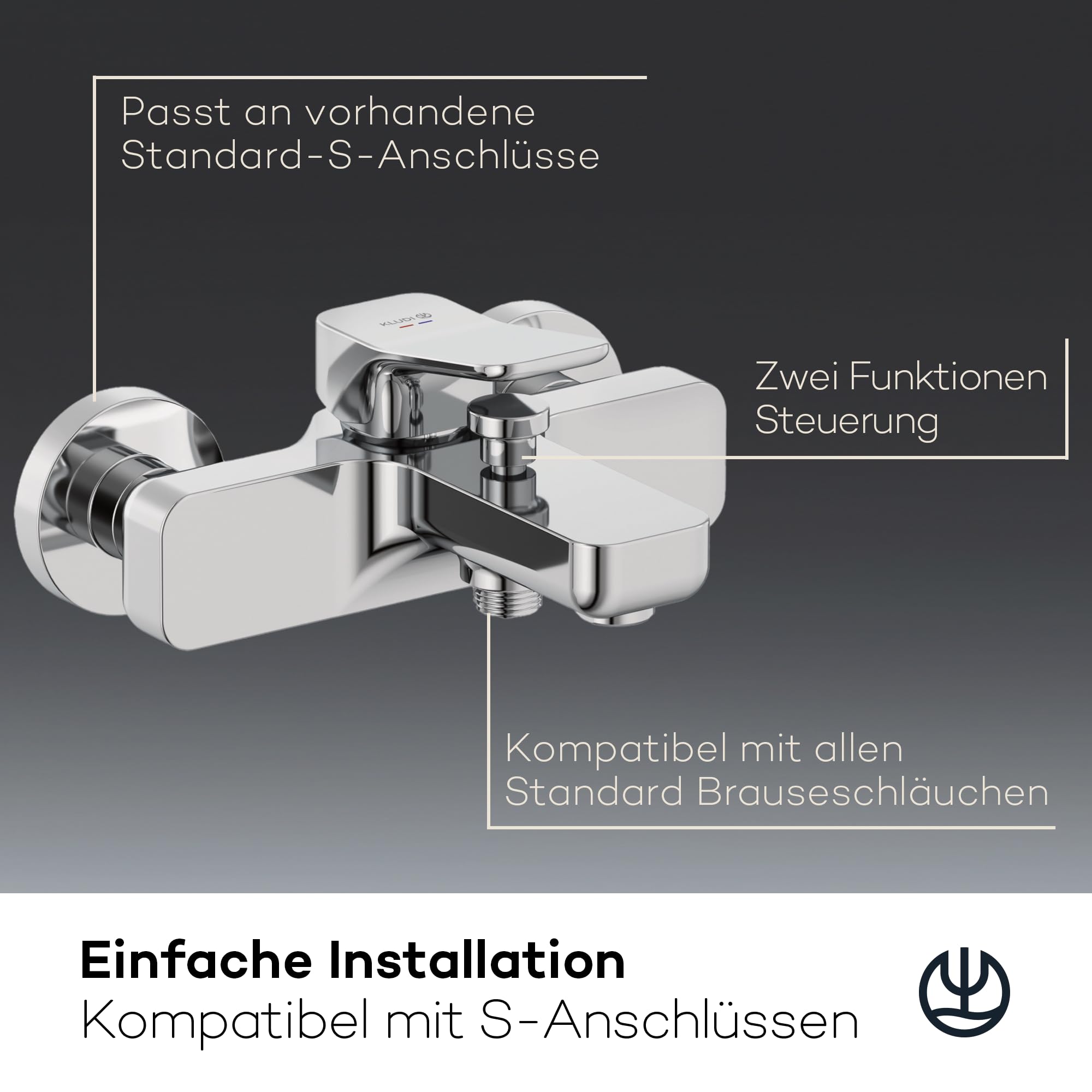 kludi-x3-badewannenarmatur-aufputz-f-r-2-verbraucher-mit-s-anschl-ssen-chrom image 5
