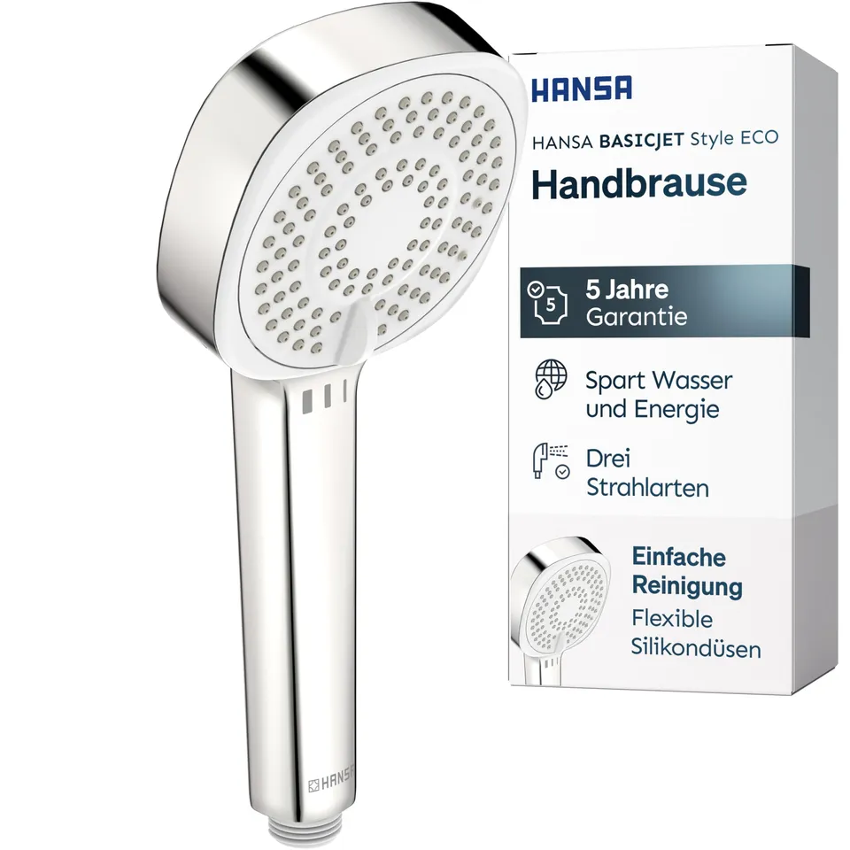 hansa-basicjet-style-handbrause-3-strahlarten-96-mm-chrom image 1