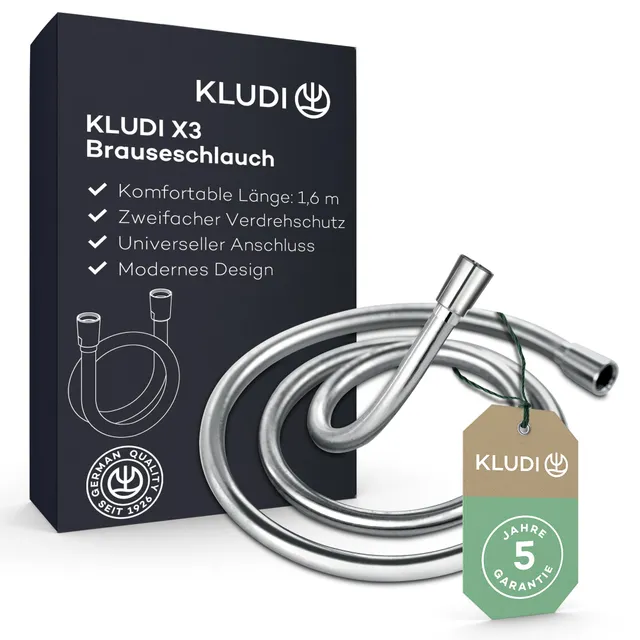 kludi-x3-universal-duschschlauch-1-60-m-kunststoff-chrom-mit-verdrehschutz image 1