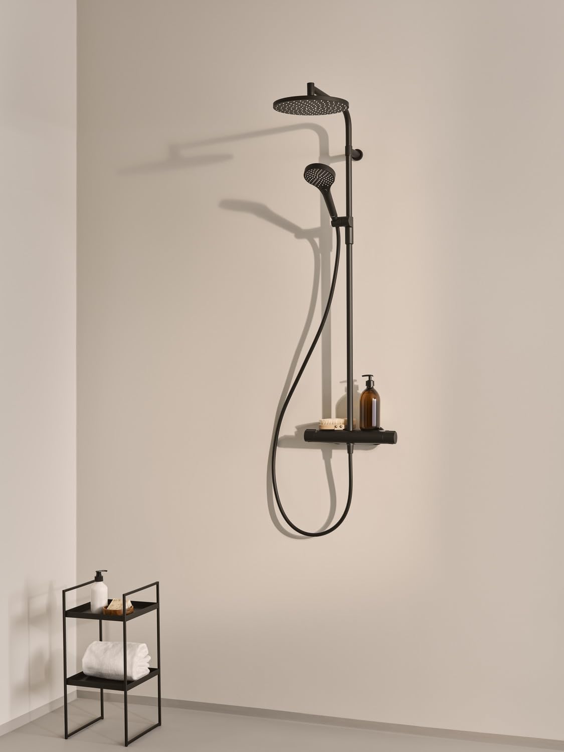 hansa-viva-duschsystem-thermostat-komplettset-schwarz-mit-regendusche-und-magshe image 2