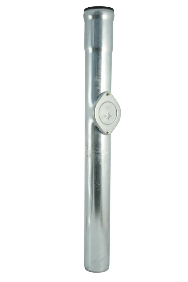 marley-standrohr-mit-reinigungsdeckel-titanzink-dn-100-f-r-dachrinnen image 1