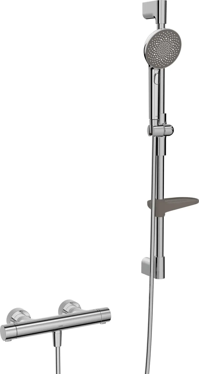 hansa-prisma-duscharmatur-mit-brauseset-110-mm-3-strahlarten-chrom image 1