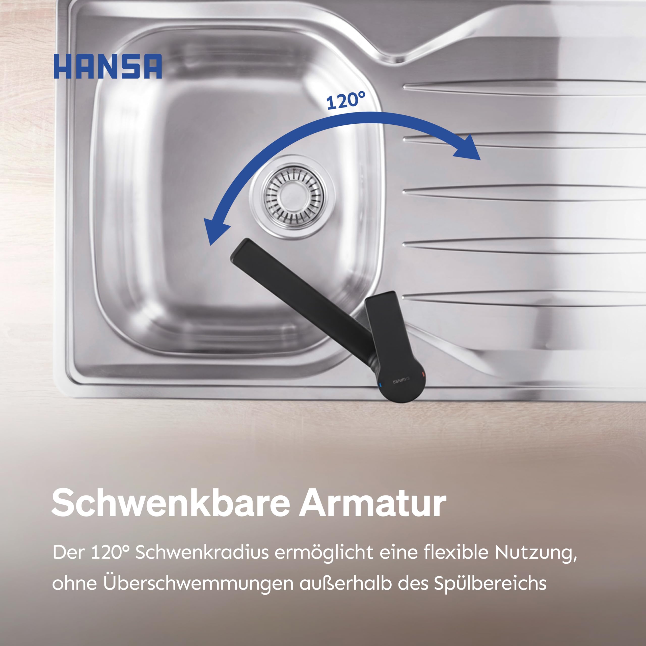 hansa-twist-k-chenarmatur-hoher-auslauf-schwenkbar-schwarz image 4