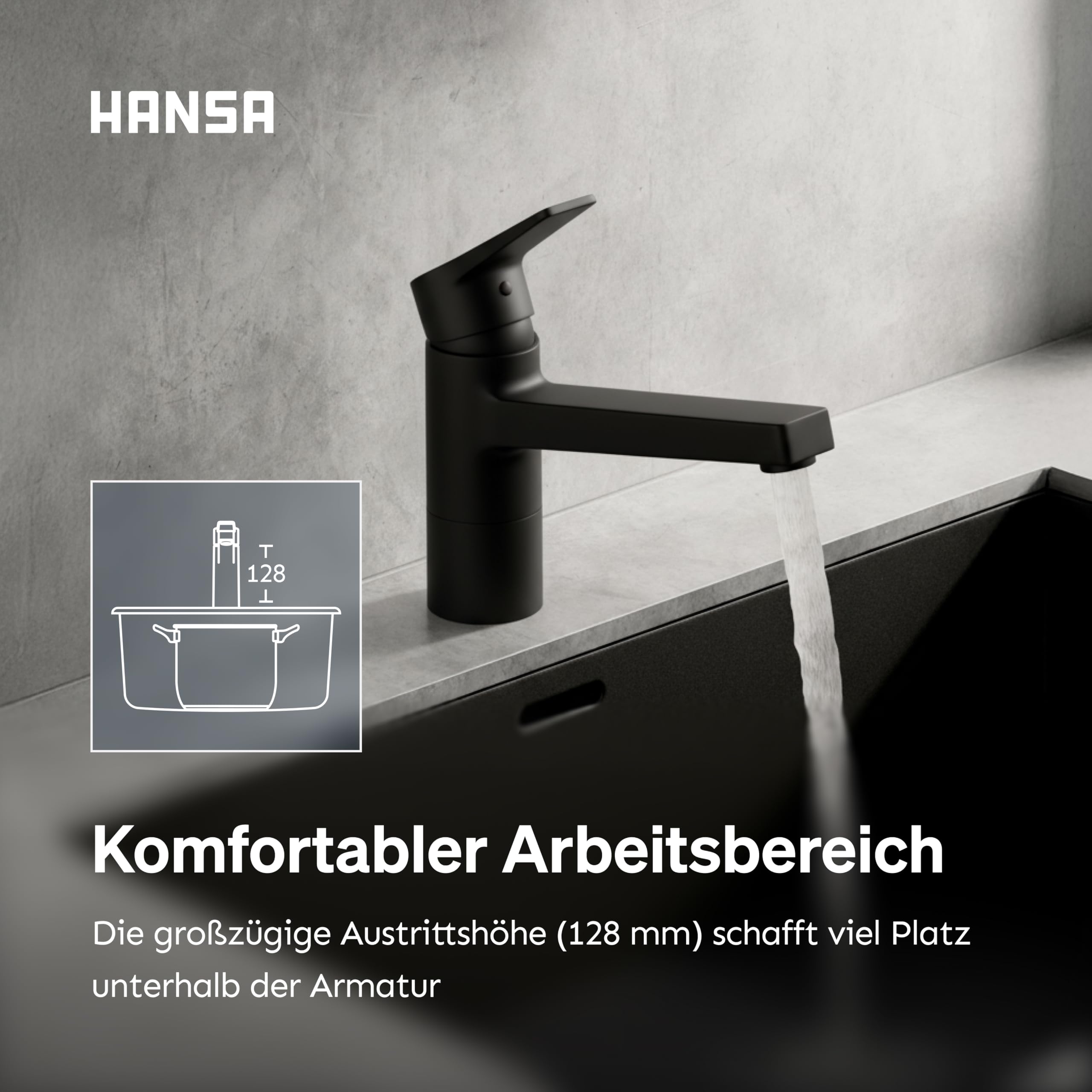 hansa-twist-k-chenarmatur-hoher-auslauf-schwenkbar-schwarz image 3