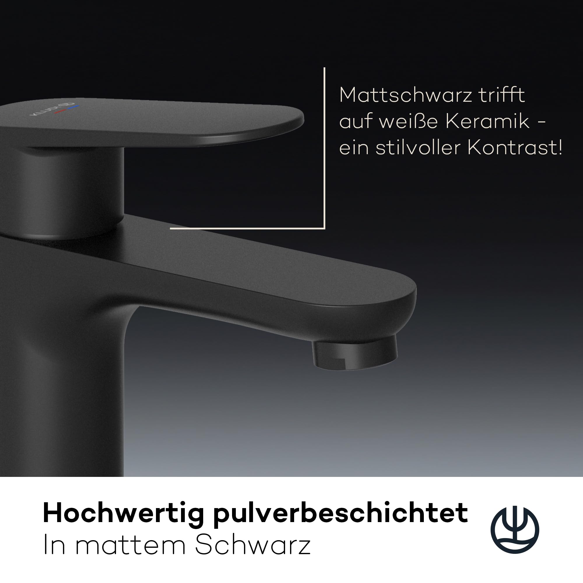 kludi-x1-waschtischarmatur-gr-e-m-schwarz-matt-95-mm-auslaufh-he-mit-ablauf image 4