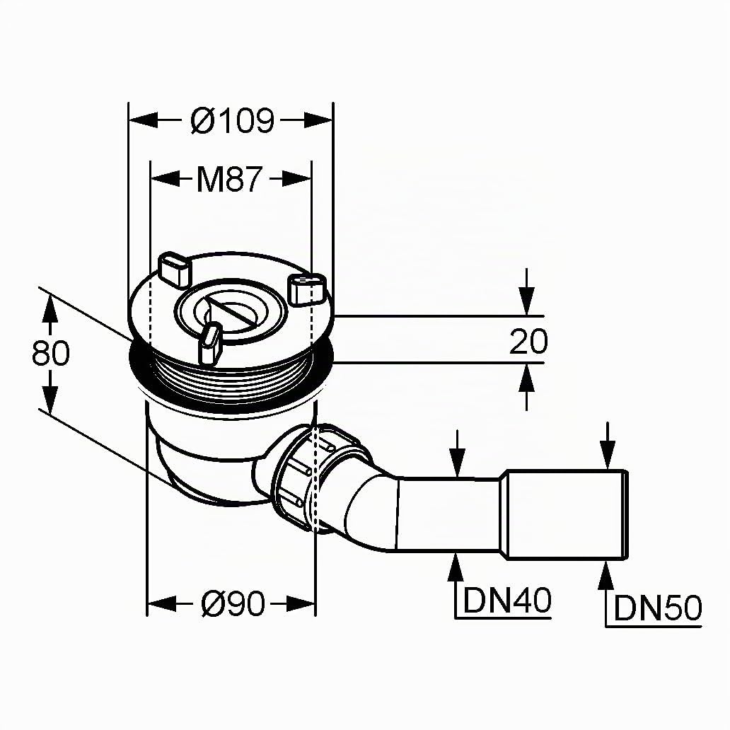 kludi-tasso-90-ablaufgarnitur-rohbau-set-f-r-flache-duschwannen-90-mm-wei image 2