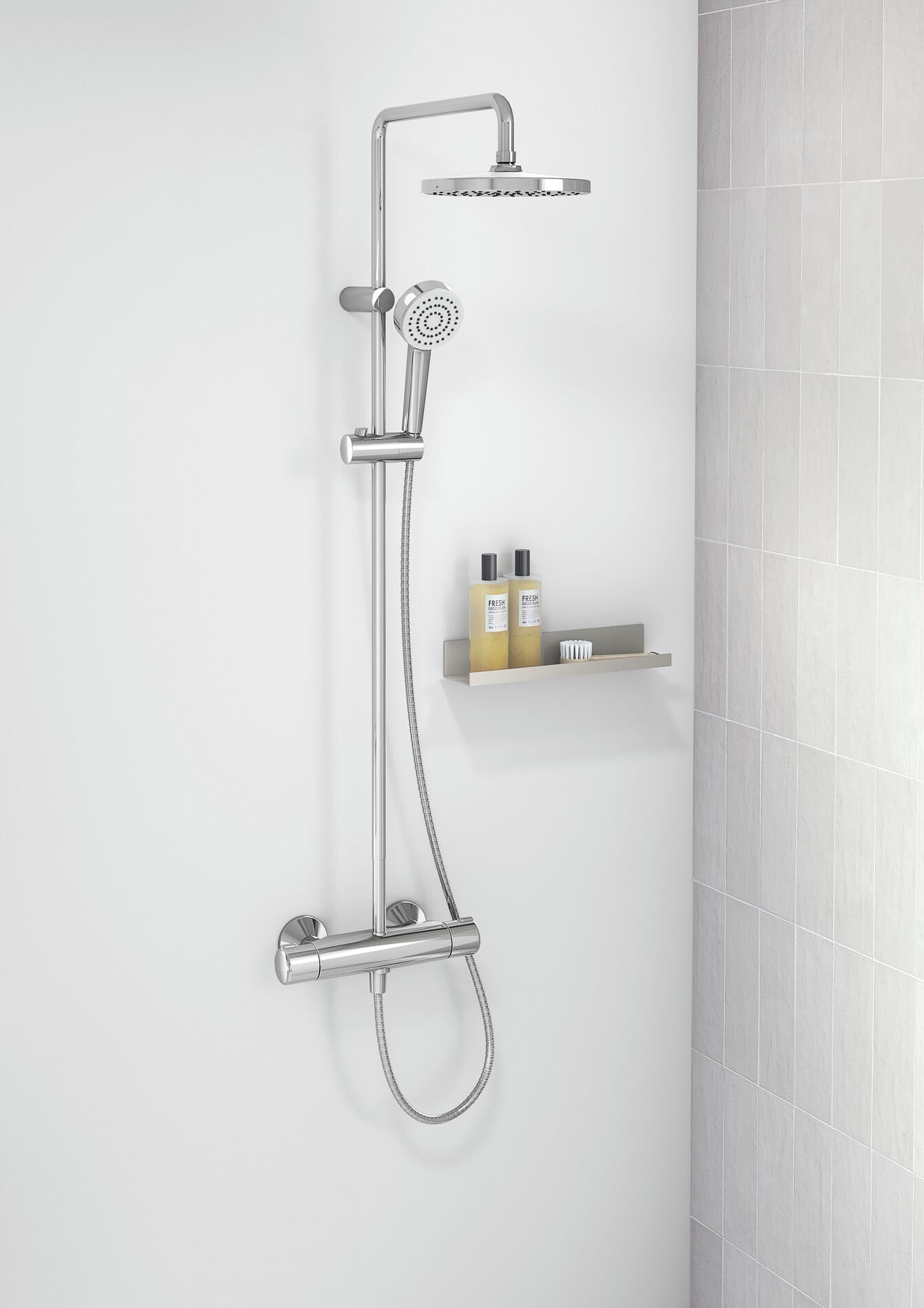 hansa-hansabasic-regenbrause-duschsystem-55350110-kopf-handbrause-chrom image 2