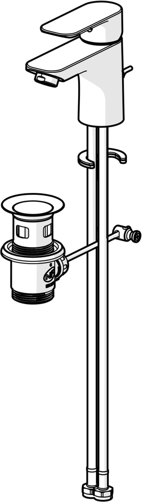 hansa-basic-waschtischarmatur-einhebelmischer-mit-ablaufgarnitur-mit-zugstange-c image 4