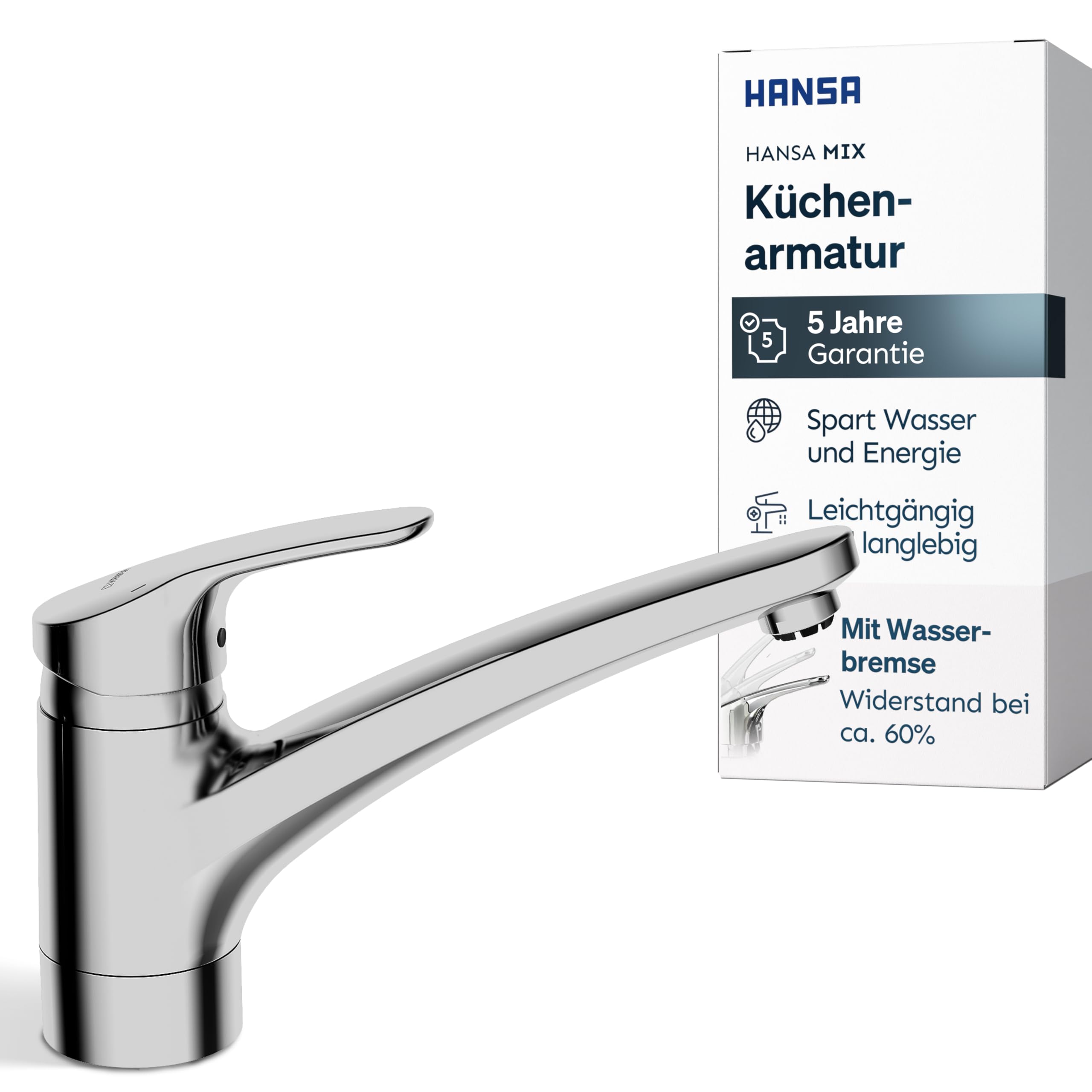 hansa-mix-k-chenarmatur-chrom-schwenkbar-hoher-auslauf-147-mm-mit-wasserspar-fun image 1