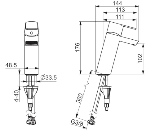 hansa-hansastela-waschtisch-einhebelmischer-113-mm-ausladung-fester-auslauf-lami image 6