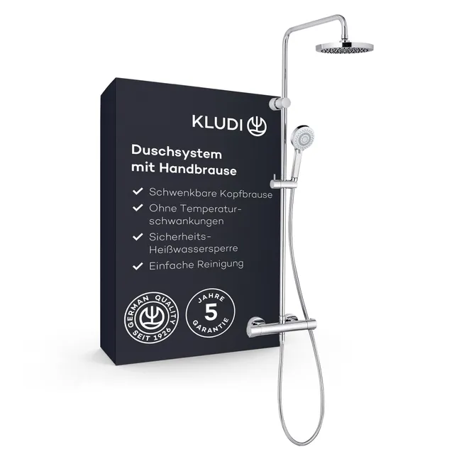kludi-x3-duschsystem-mit-thermostat-20-cm-regendusche-3-strahlarten-chrom image 1