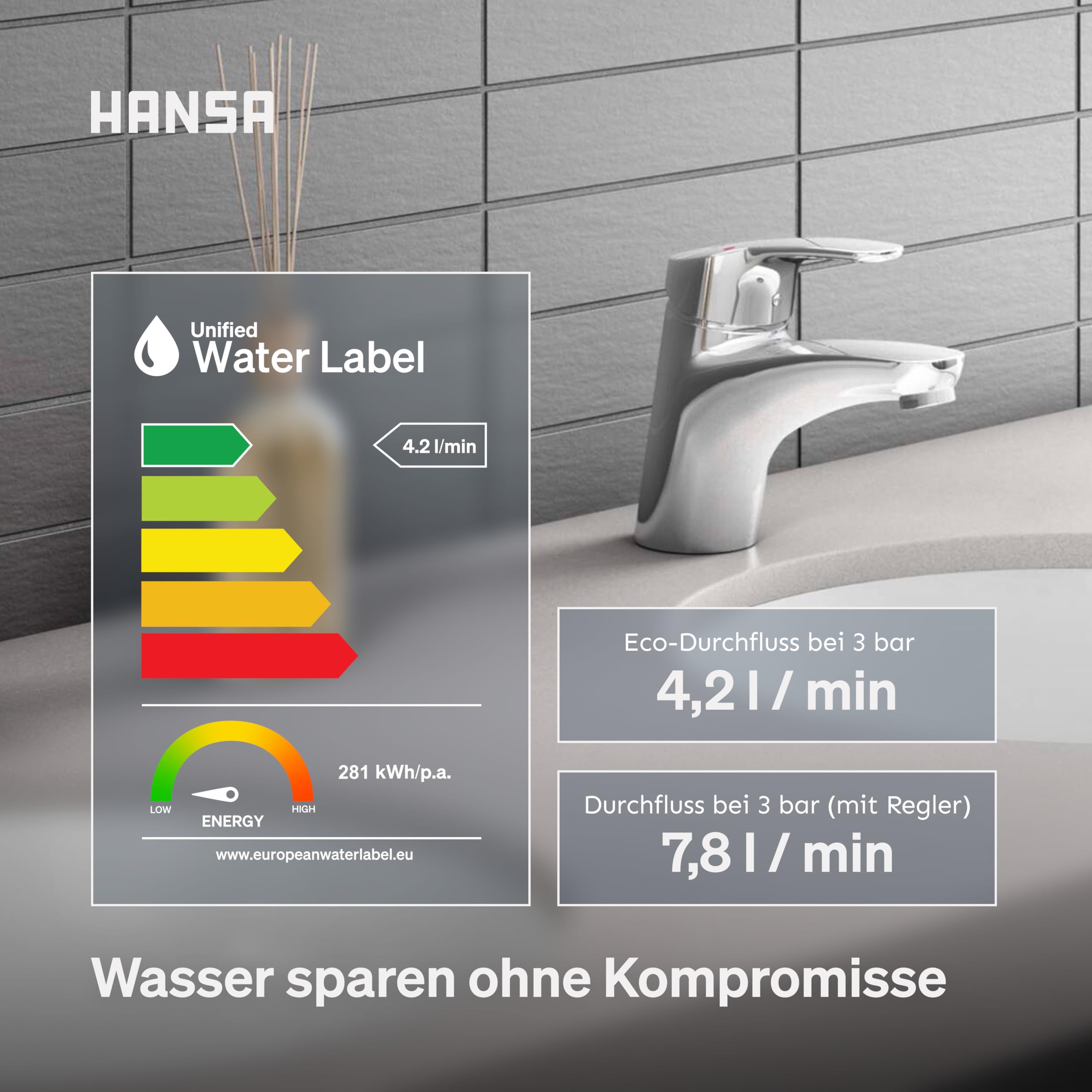 hansa-mix-waschtischarmatur-mit-wasserbremse-und-ablaufgarnitur-chrom image 5