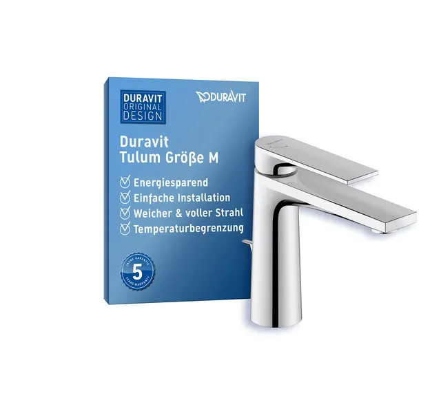 duravit-tulum-waschtischarmatur-gr-e-m-auslauf-122-mm-mit-freshstart-chrom image 1