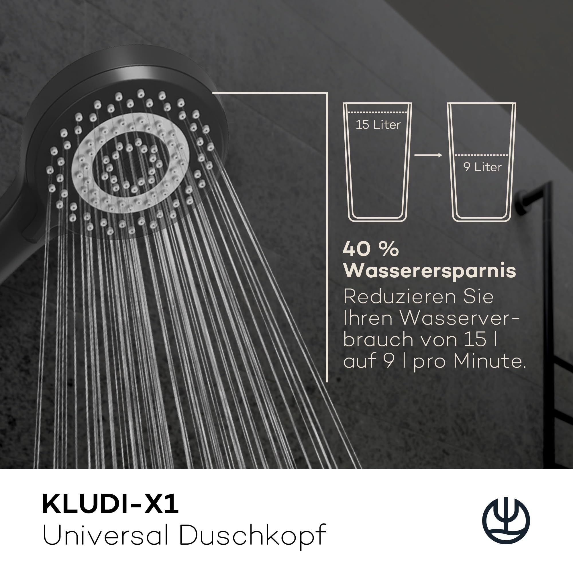 kludi-x1-universal-handbrause-10-7-cm-3-strahlarten-schwarz-matt image 2