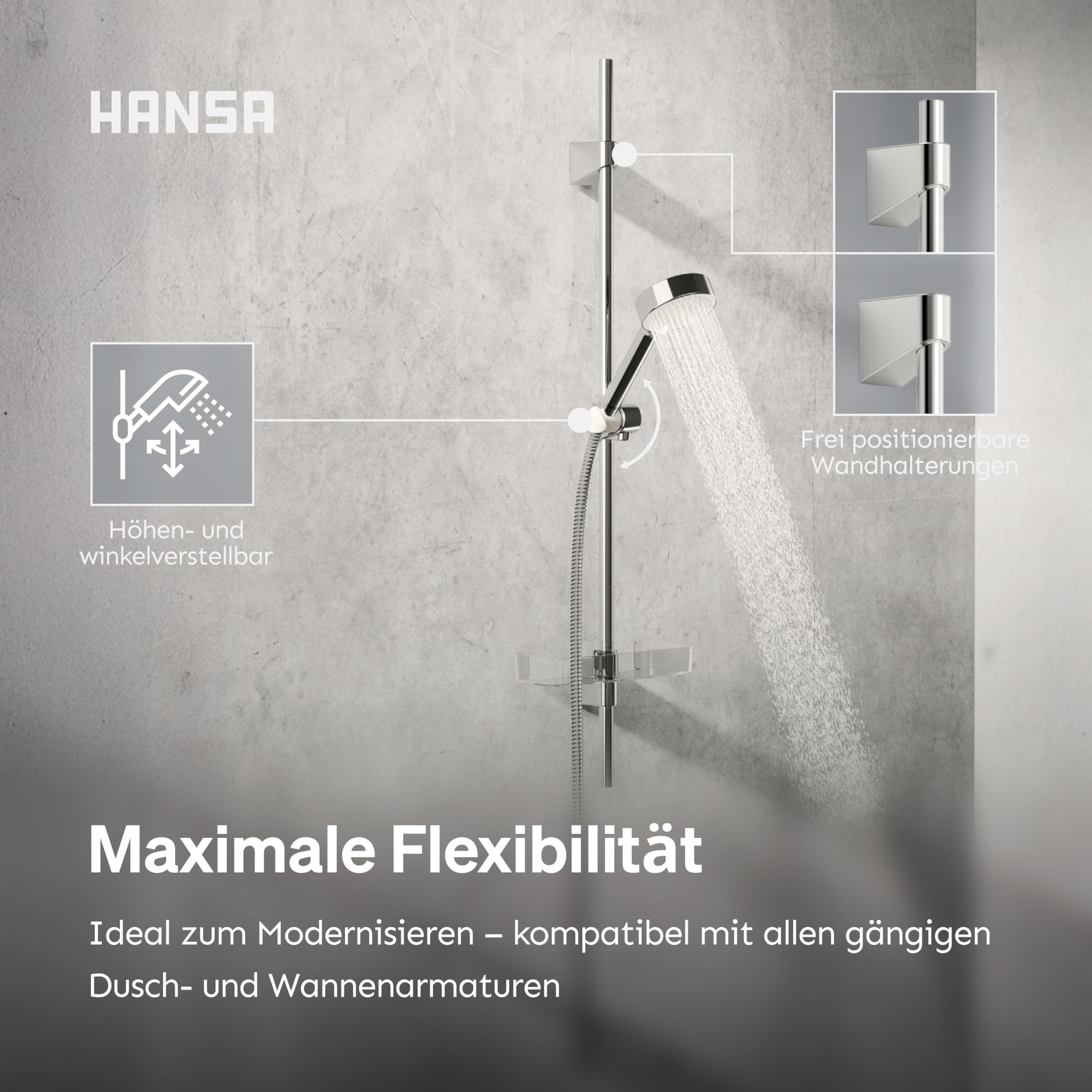 hansa-basicjet-duschgarnitur-chrom-duschset-mit-3-strahl-handbrause-1750-mm-schl image 6