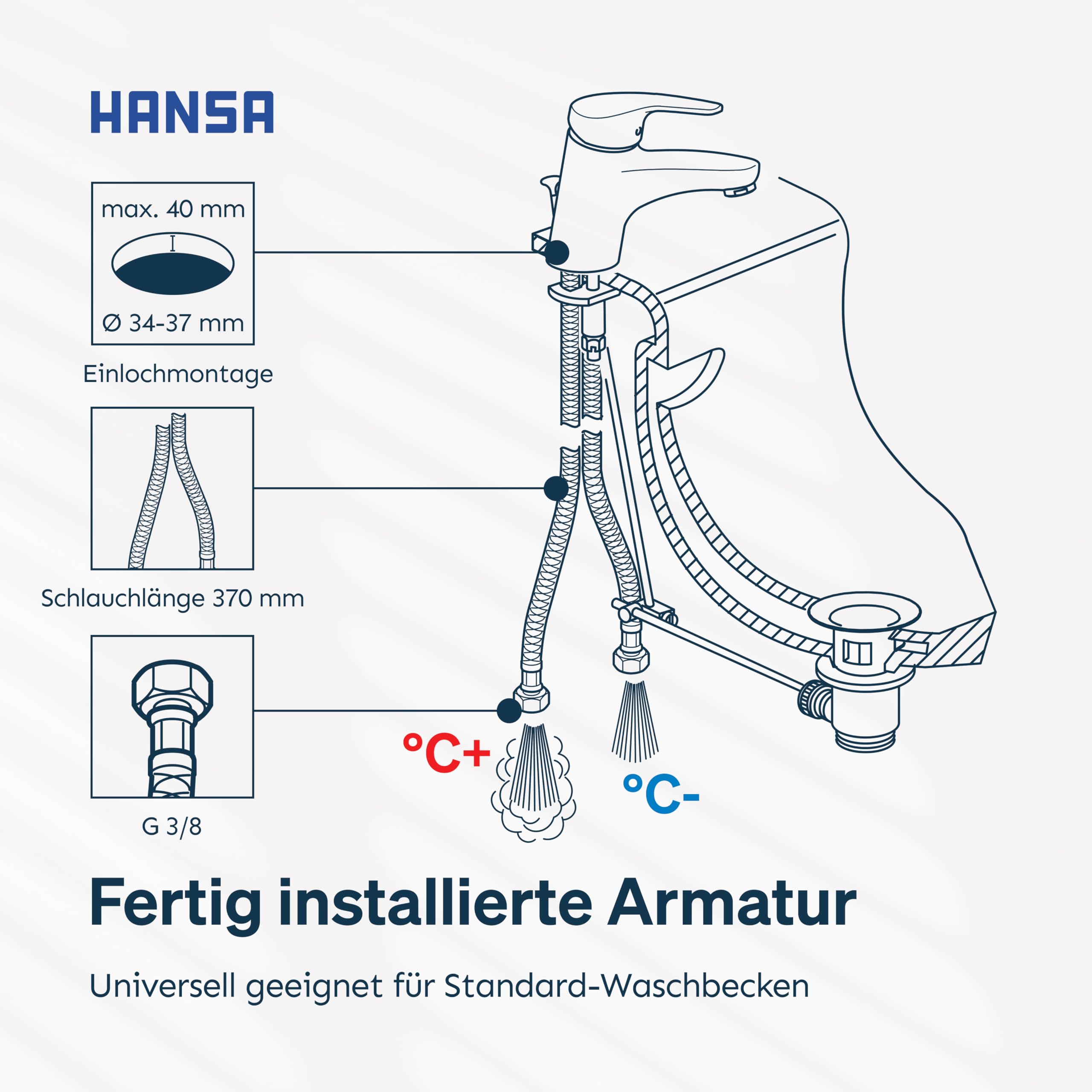 hansa-mix-waschtischarmatur-mit-wasserbremse-und-ablaufgarnitur-chrom image 6
