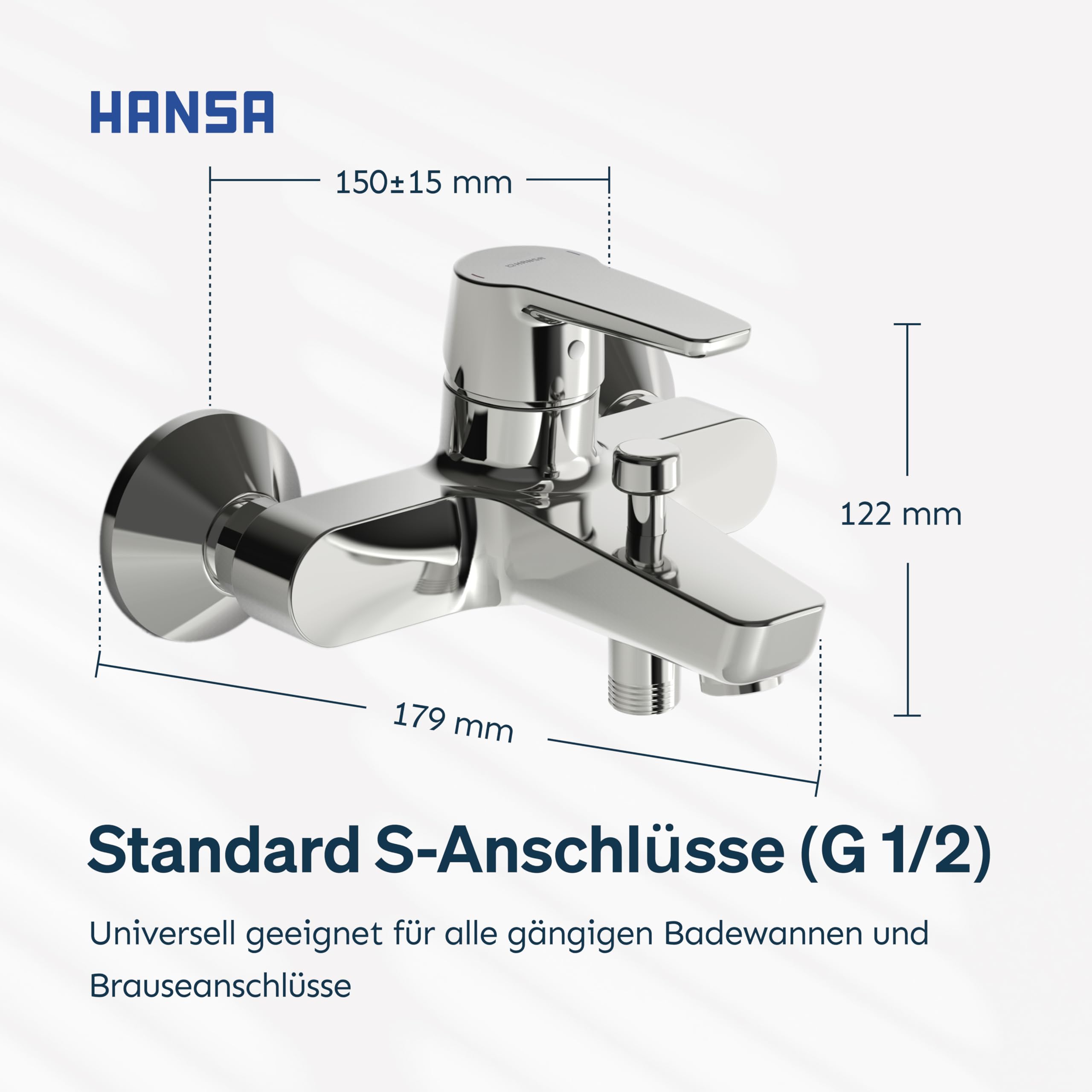 hansa-polo-badewannenarmatur-einhebelmischer-wandmontage-mit-zugumsteller-chrom image 7