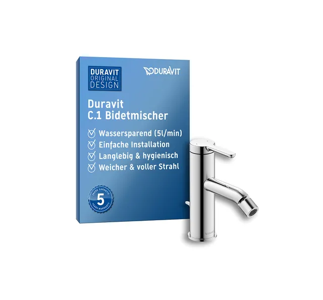 duravit-c-1-einhebel-bidetarmatur-chrom-auslaufh-he-70-mm-mit-zugstangen-ablaufg image 1