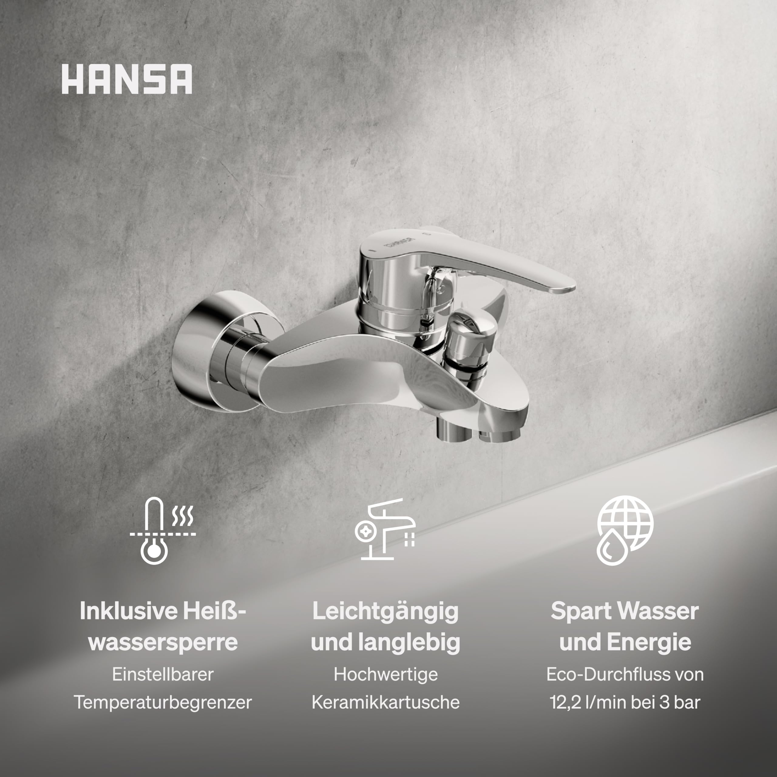 hansa-mix-badewannenarmatur-einhebelmischer-mit-zugumsteller-chrom image 3