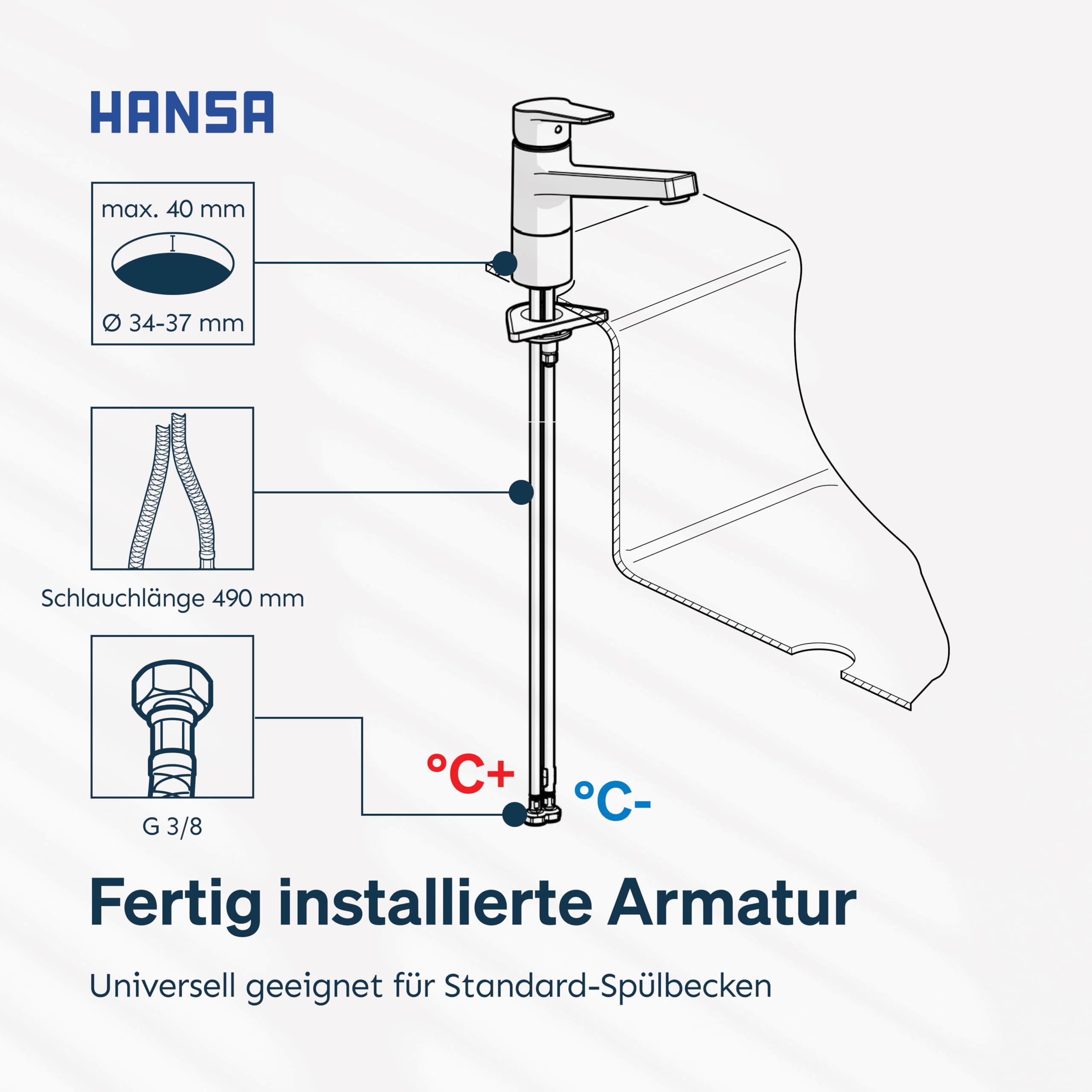 hansa-twist-k-chenarmatur-hoher-auslauf-schwenkbar-schwarz image 5
