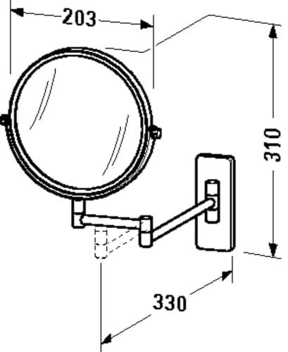 duravit-d-code-kosmetikspiegel-wand-1x-3x-360-chrom-203x330x310-mm image 4