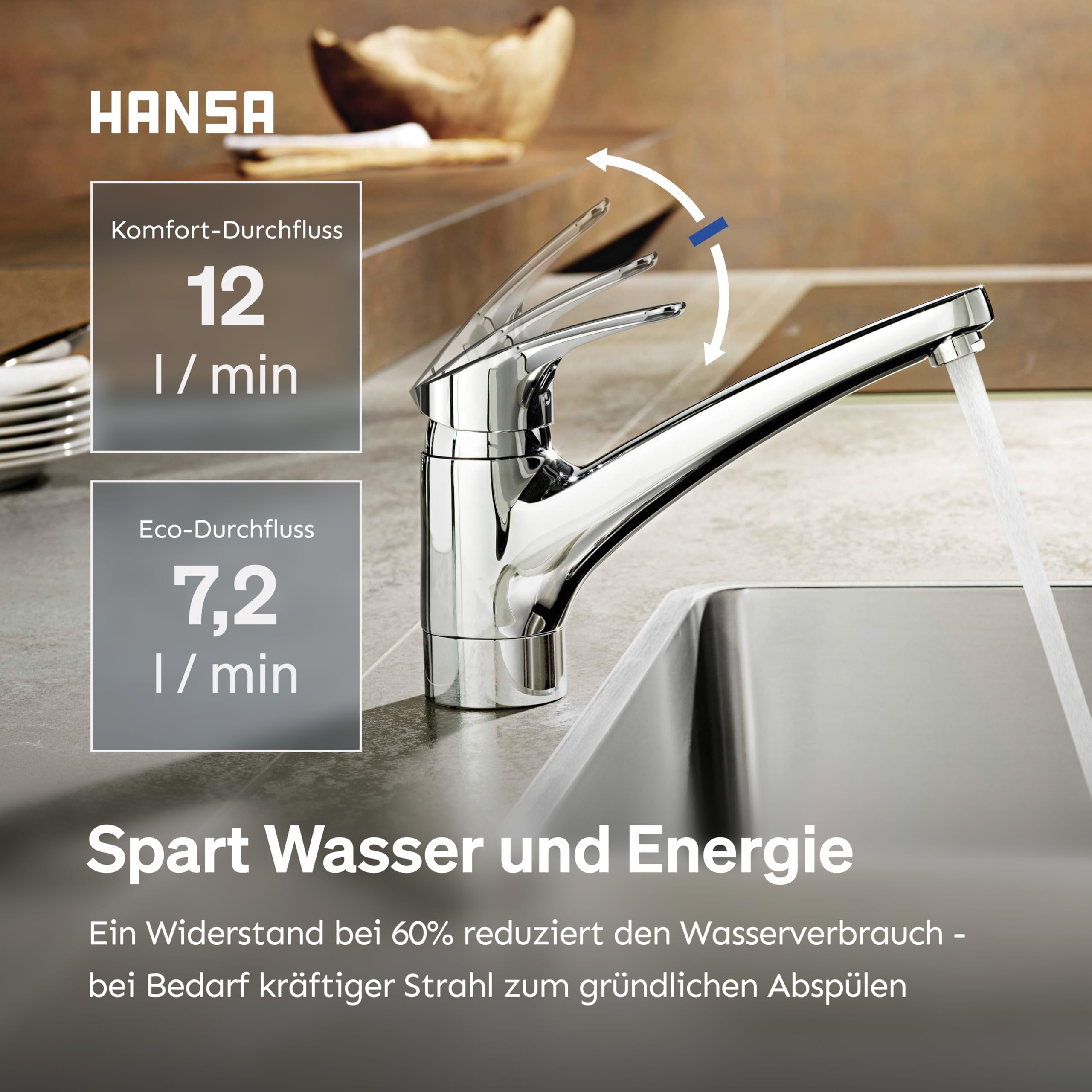 hansa-mix-k-chenarmatur-chrom-schwenkbar-hoher-auslauf-147-mm-mit-wasserspar-fun image 3