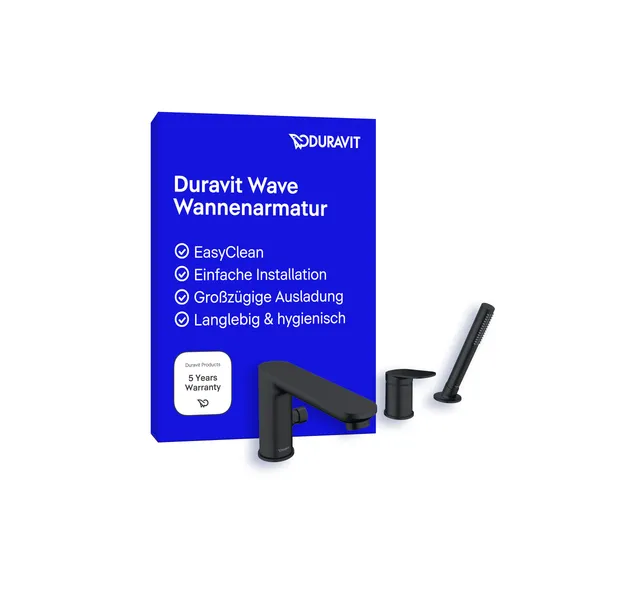 duravit-wave-3-loch-wannenarmatur-einhebel-wannenmischer-schwarz-matt image 1