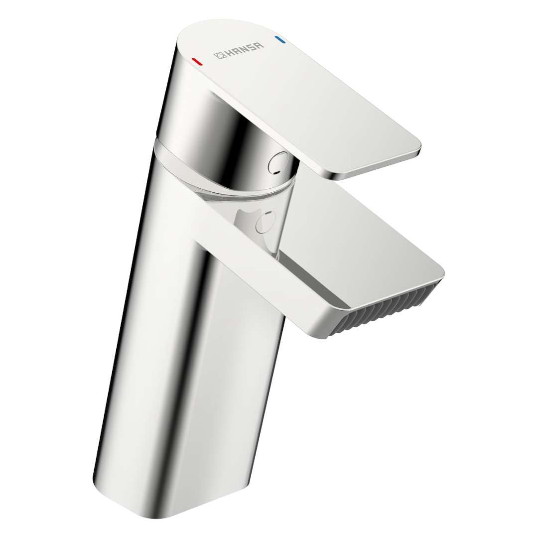 hansa-hansastela-waschtisch-einhebelmischer-113-mm-ausladung-fester-auslauf-lami image 1