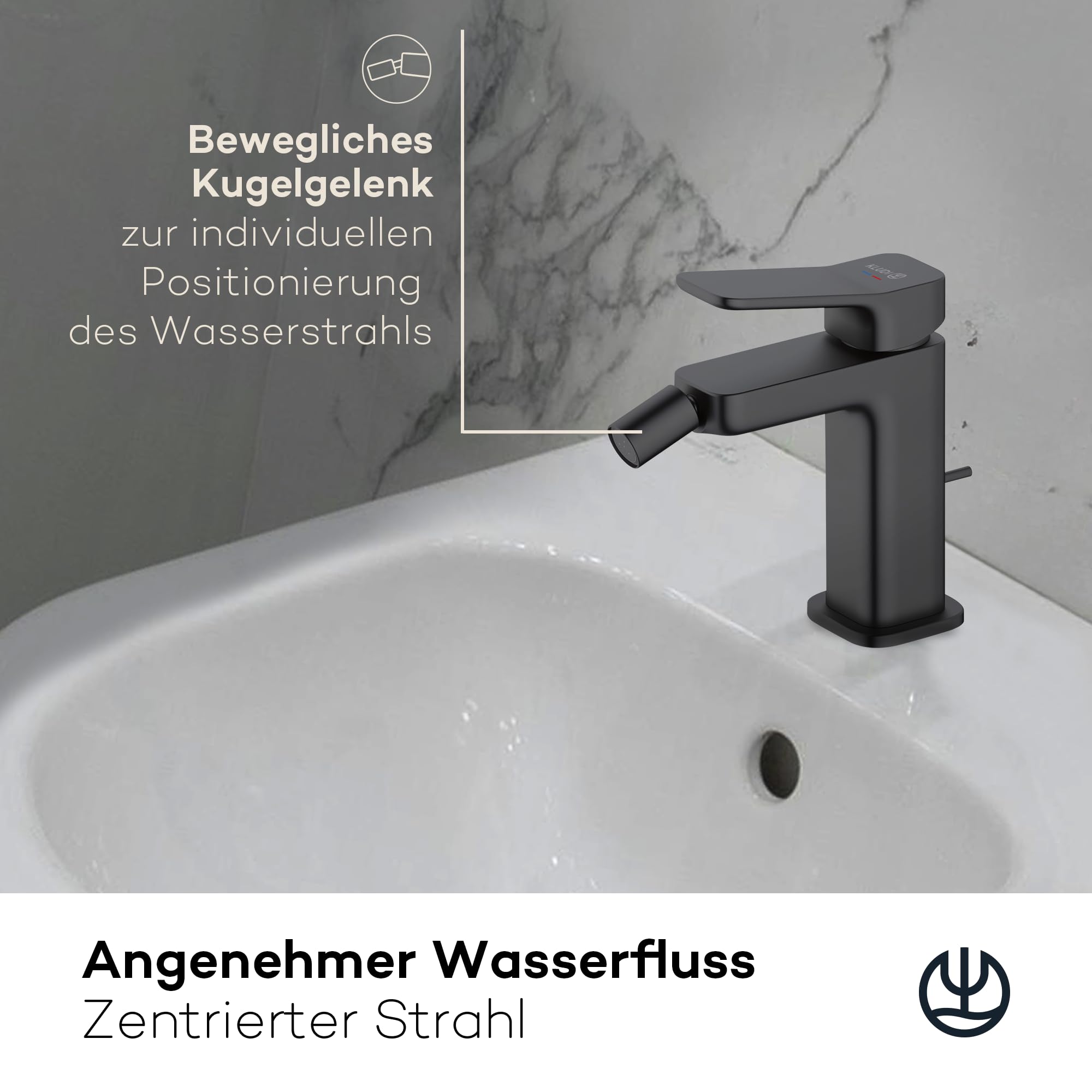 kludi-x3-einhebel-bidetarmatur-mit-zugstangen-ablaufgarnitur-100-mm-schwarz-matt image 3
