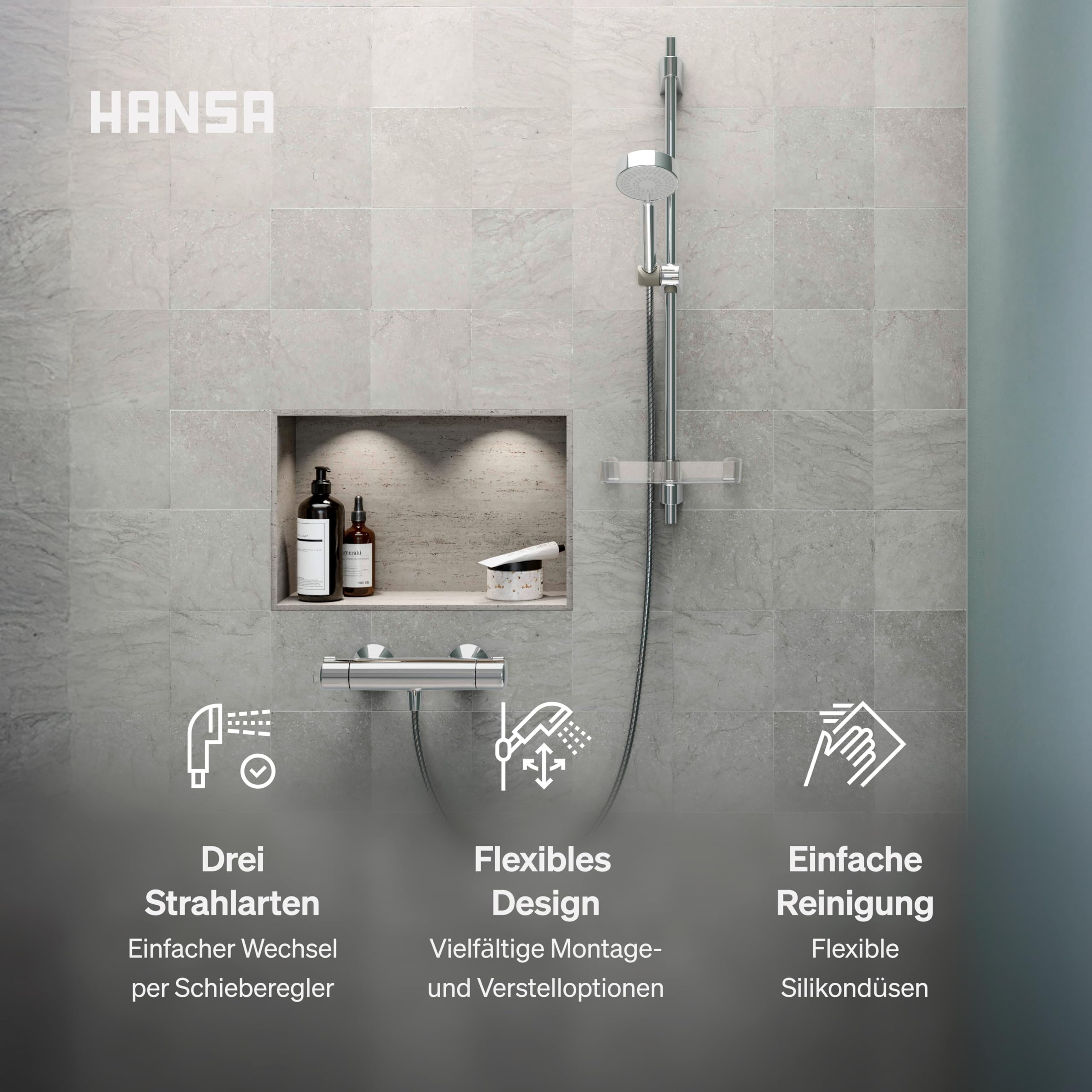 hansa-basicjet-duschgarnitur-chrom-duschset-mit-3-strahl-handbrause-1750-mm-schl image 3