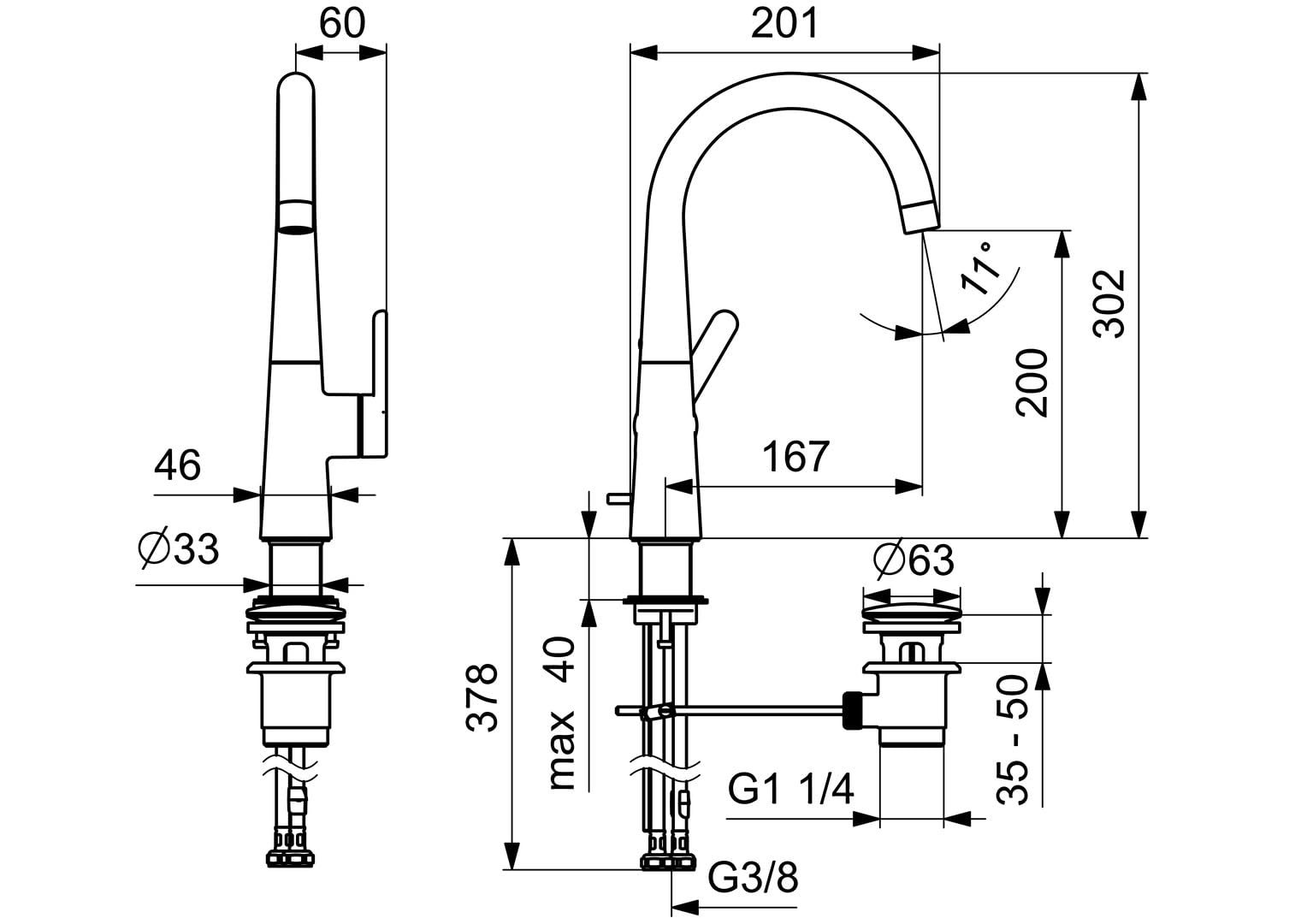 hansa-hansadesigno-style-waschtisch-einhebelmischer-167mm-chrom image 2