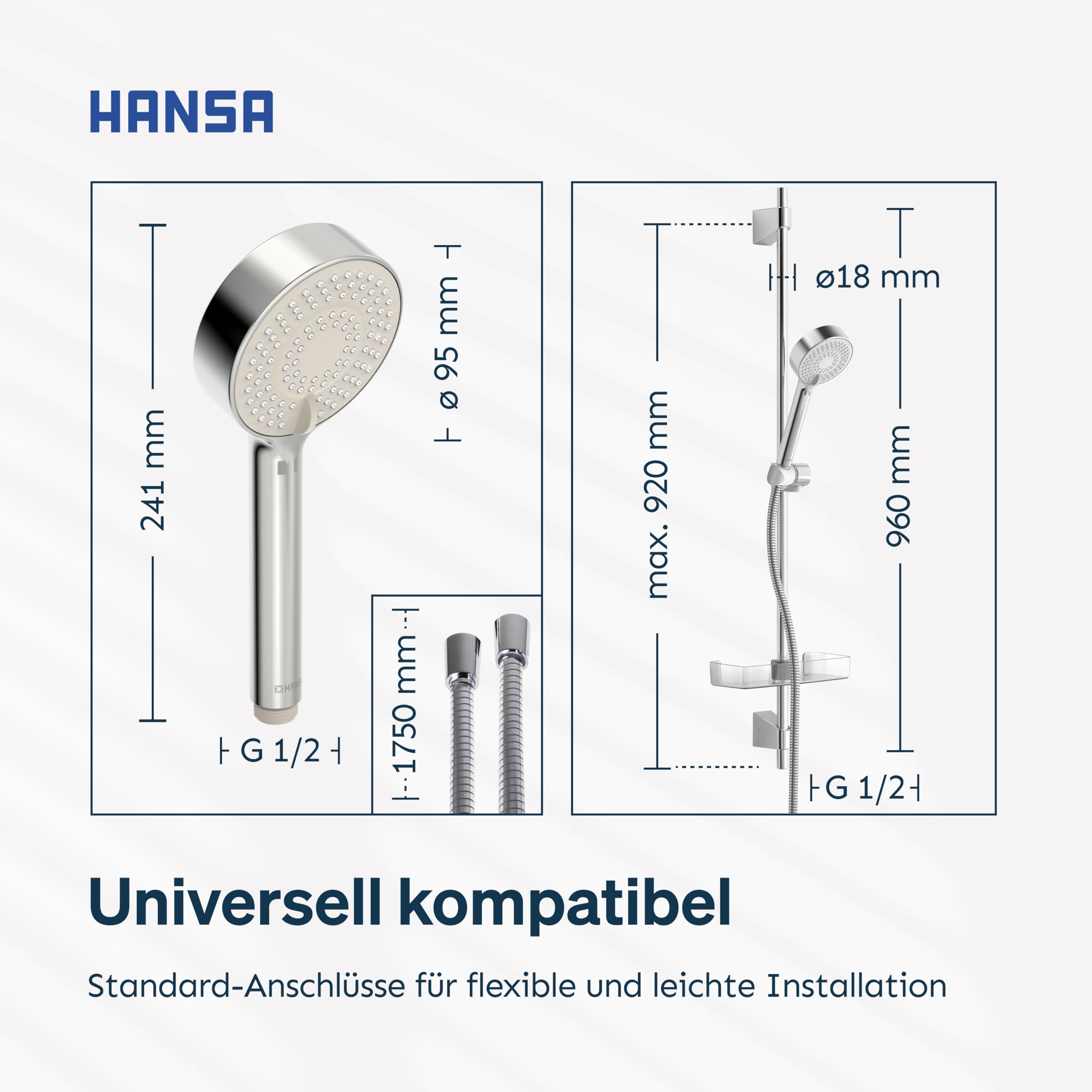 hansa-basicjet-duschgarnitur-chrom-duschset-mit-3-strahl-handbrause-1750-mm-schl image 7