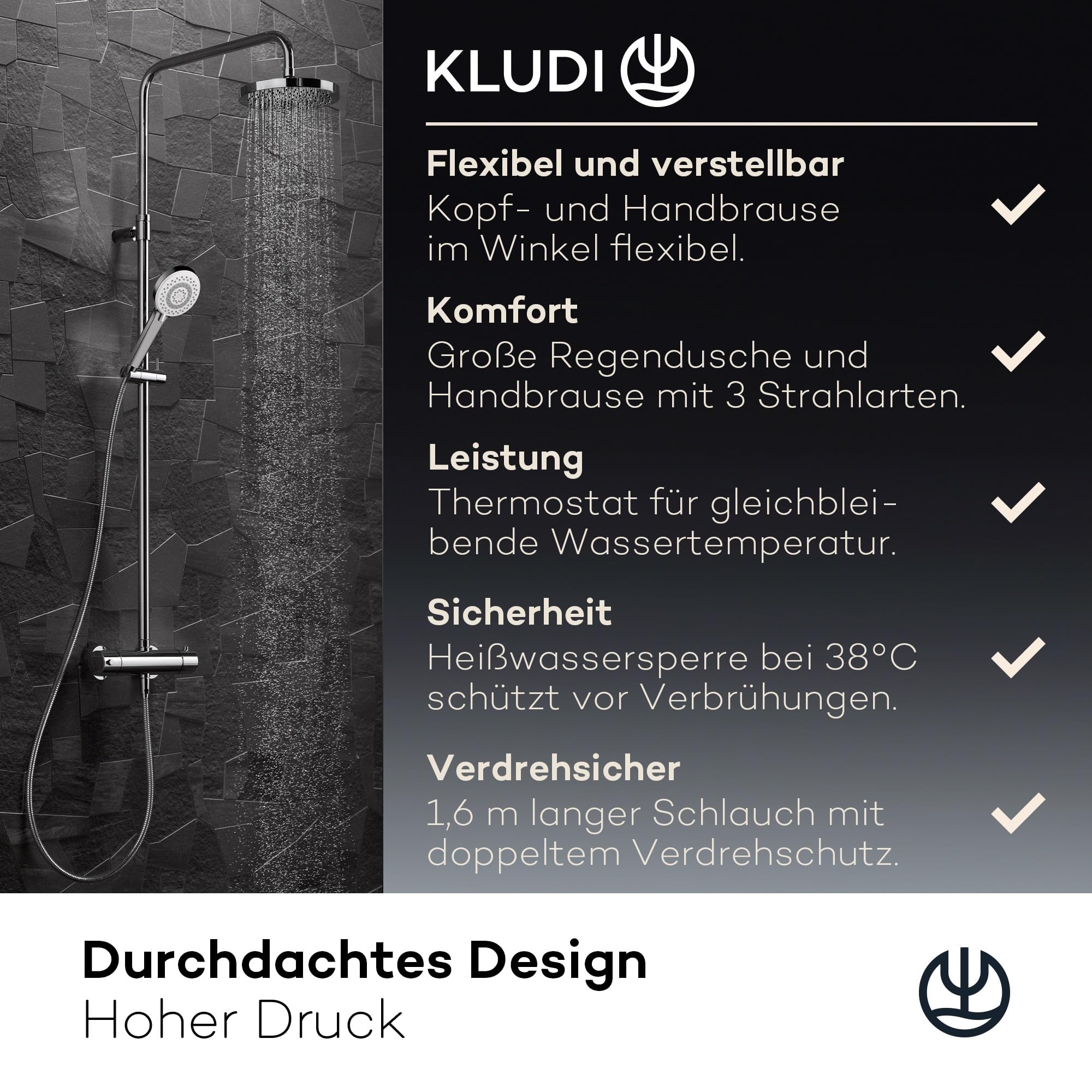 kludi-x3-duschsystem-mit-thermostat-20-cm-regendusche-3-strahlarten-chrom image 2
