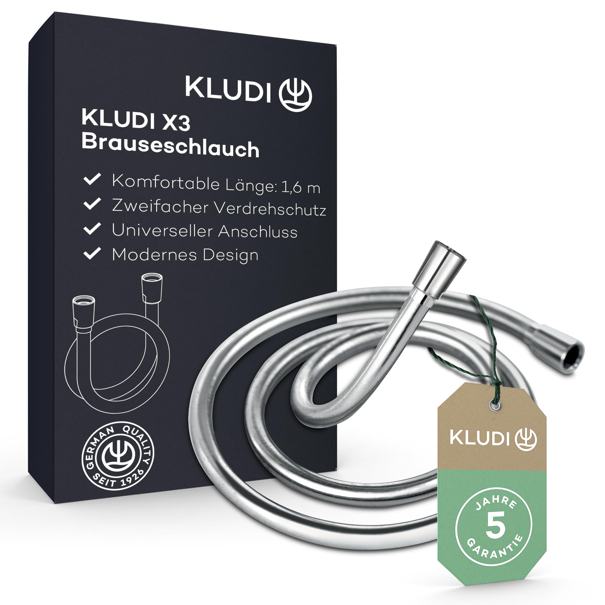 kludi-x3-universal-duschschlauch-1-60-m-kunststoff-chrom-mit-verdrehschutz image 1